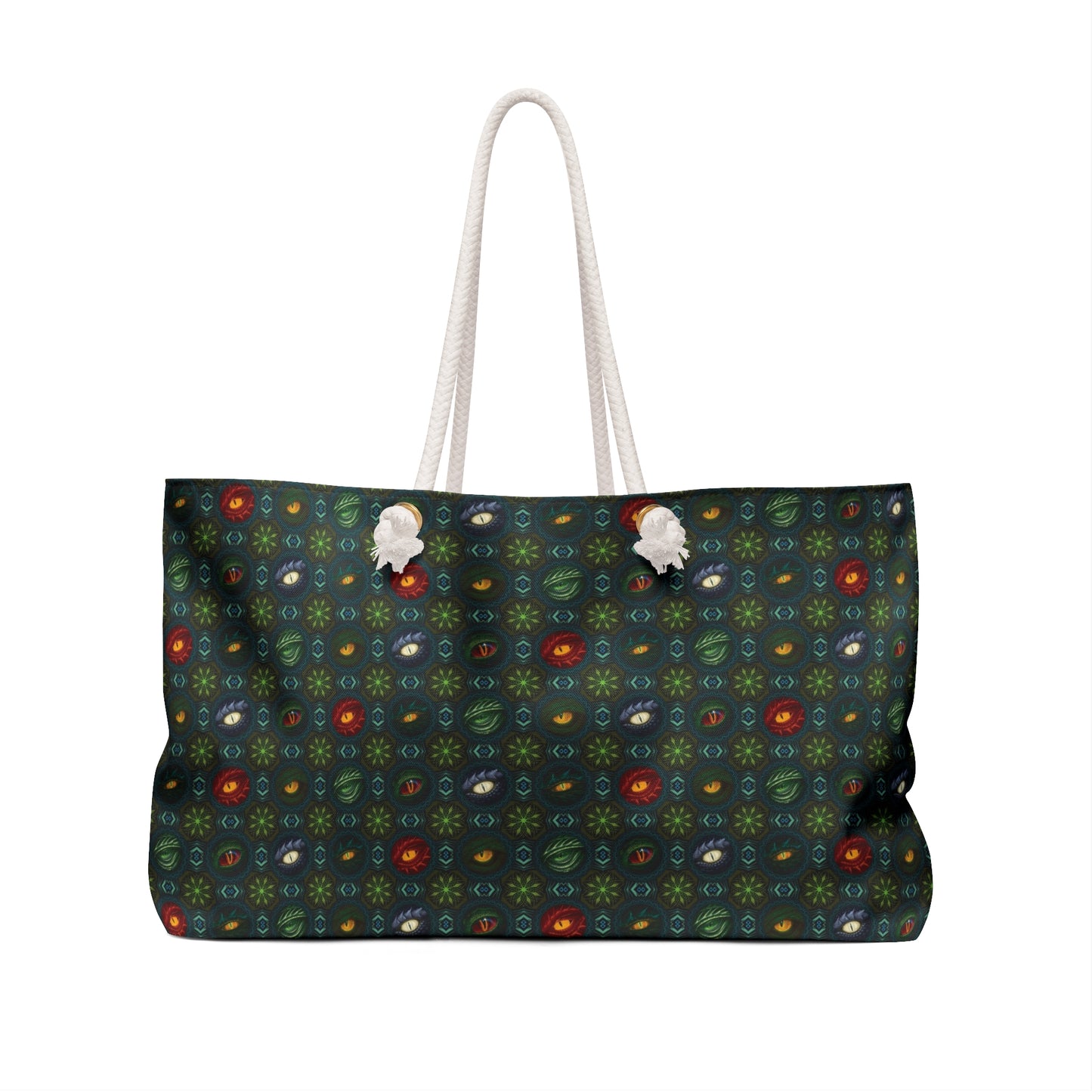 Weekender Tote Bag (Large):  Emerald Dragons [Dragon Eyes]