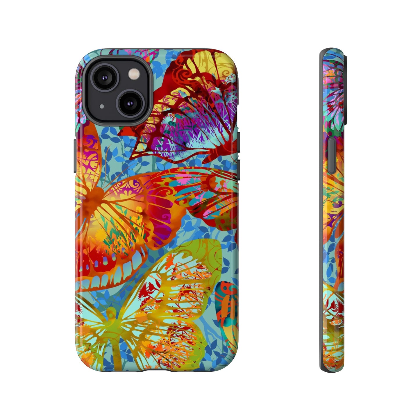 Apple I-Phone 14 (Series)-Tough Case-Phone Case:  Dreamscapes [Light Blue Butterflies]