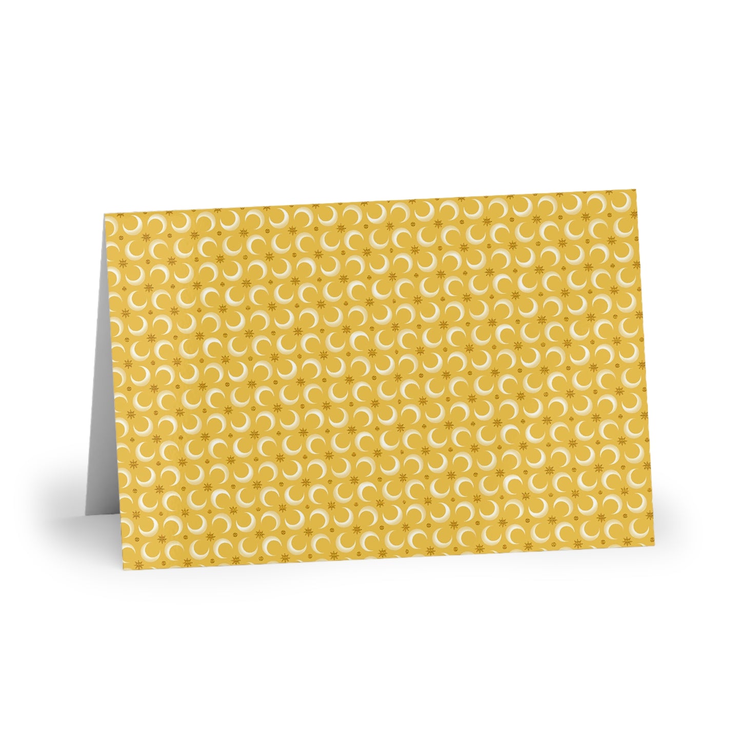 NOTE CARDS:  CELESTIAL [Moons and Stars - White/Yellow]