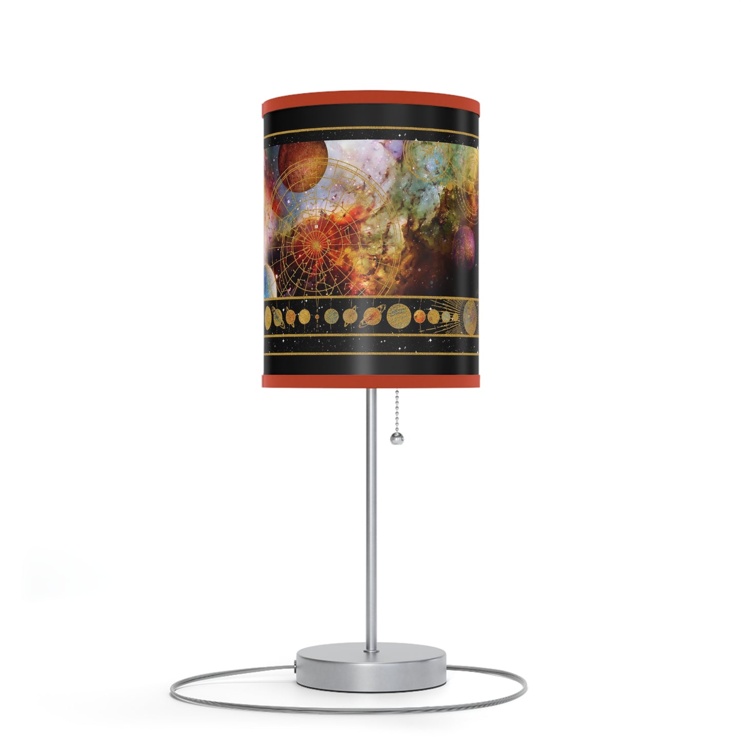 Table Lamp: Silver Base; "Cosmos"