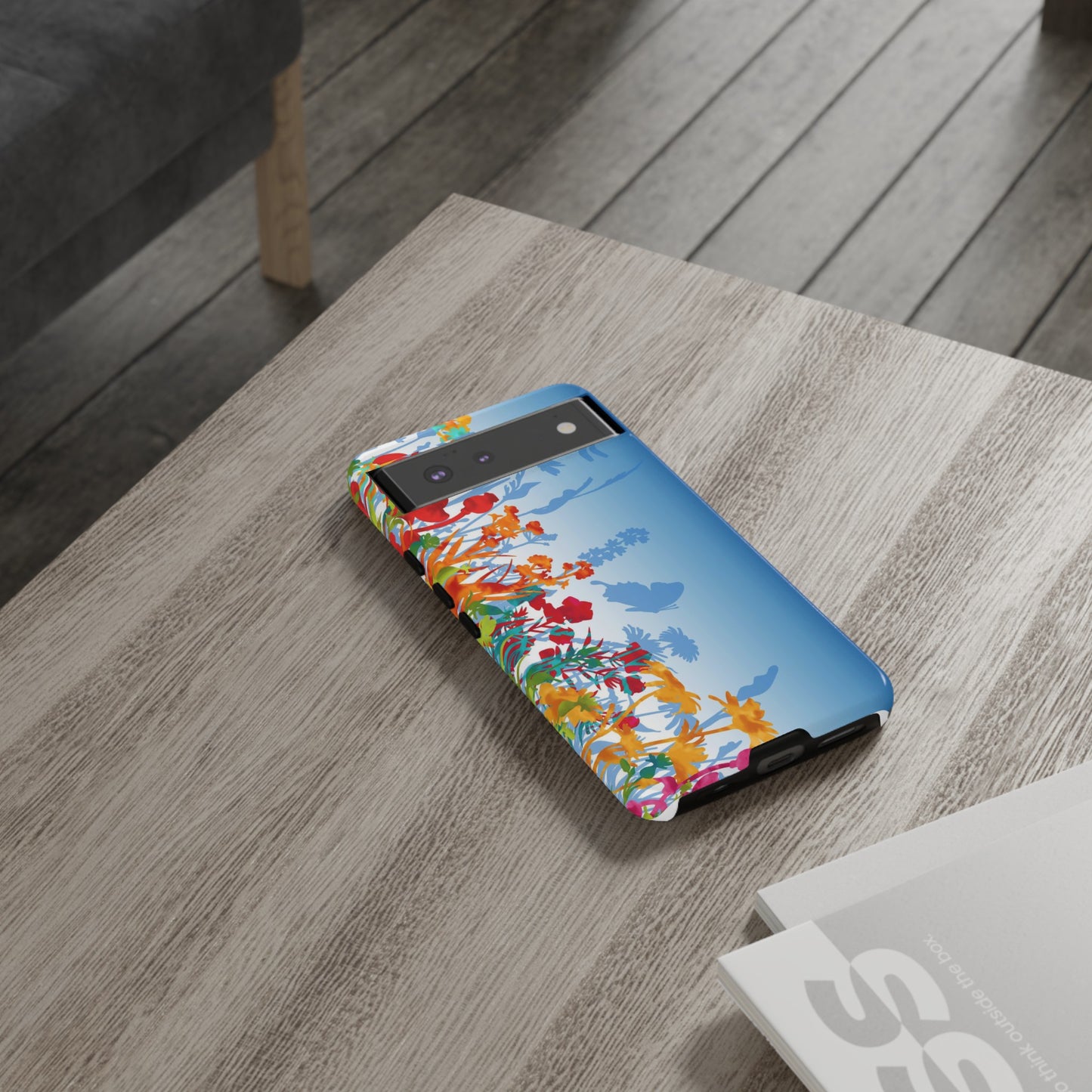 Android Google Pixel (Series) Tough Case-Phone Case:  Dreamscapes [Light Blue Border]