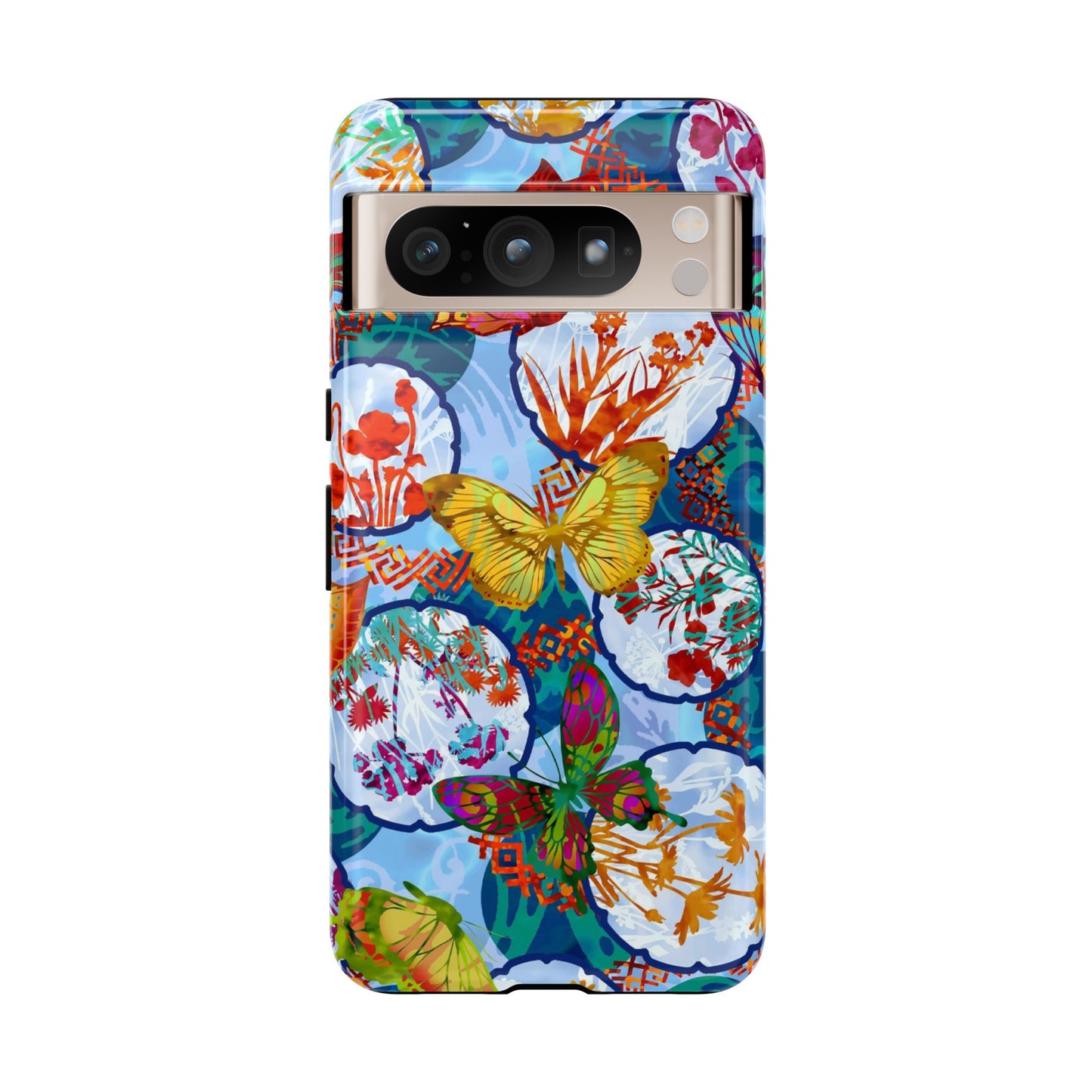 Android Google Pixel (Series) Tough Case-Phone Case:  Dreamscapes [Light Blue Butterflies]