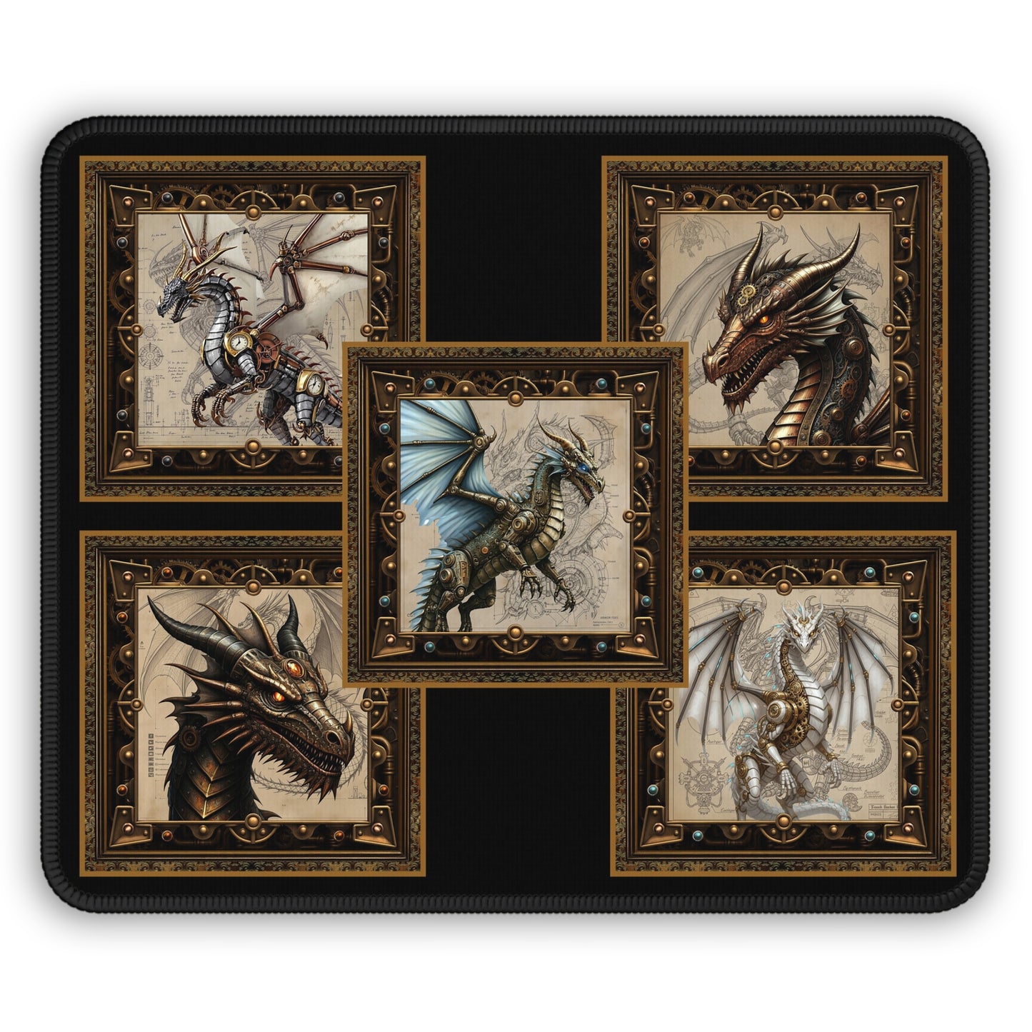 Mouse Pad-Gaming;  9x7:  Steampunk Dragon [Dagon-Profiles]