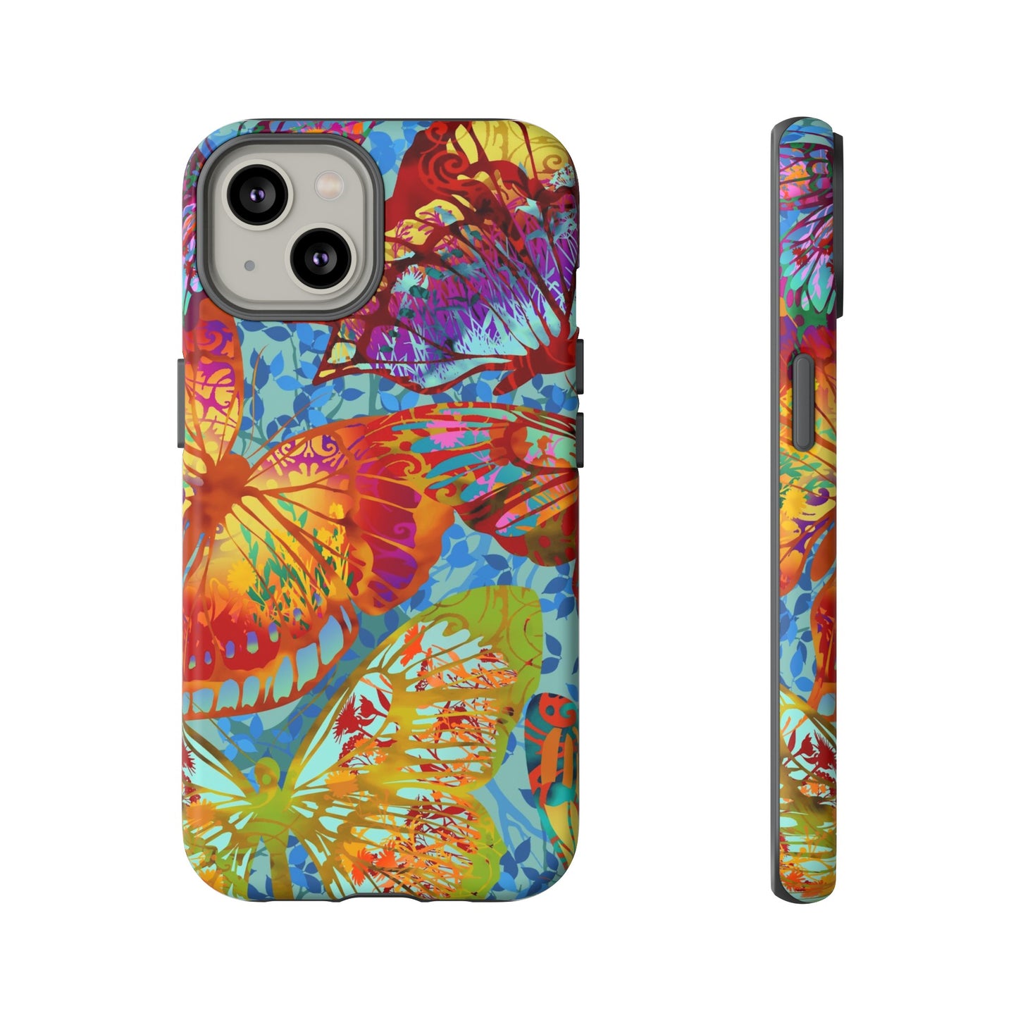 Apple I-Phone 14 (Series)-Tough Case-Phone Case:  Dreamscapes [Light Blue Butterflies]