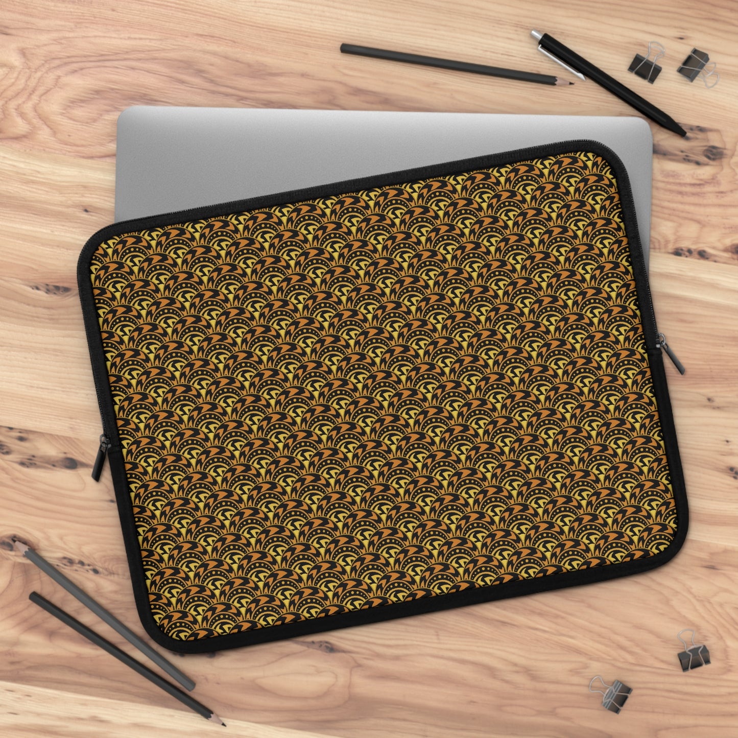 Laptop Sleeve :  Celestial [Gold/Black-Scallops]