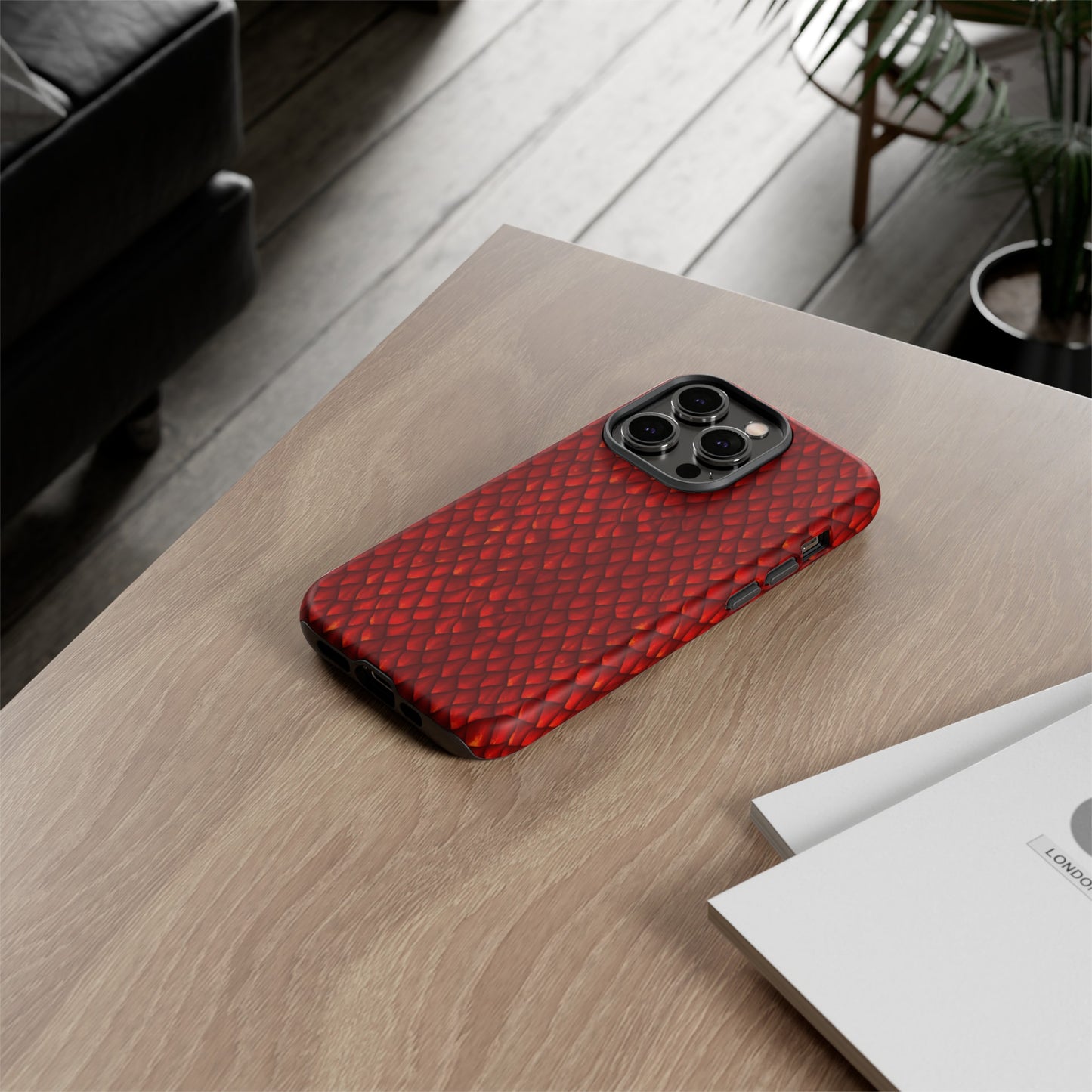 Apple I-Phone 14 (Series) Tough Case-Phone Case: Dragon [Red Scales]