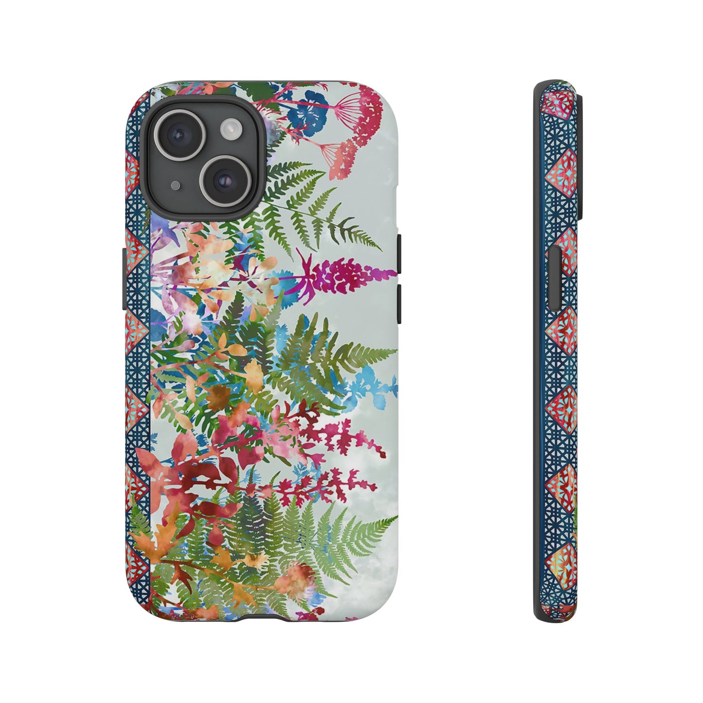 Apple I-Phone 15 (Series) Tough Case-Phone Case:  Haven [Lite Blue Border]