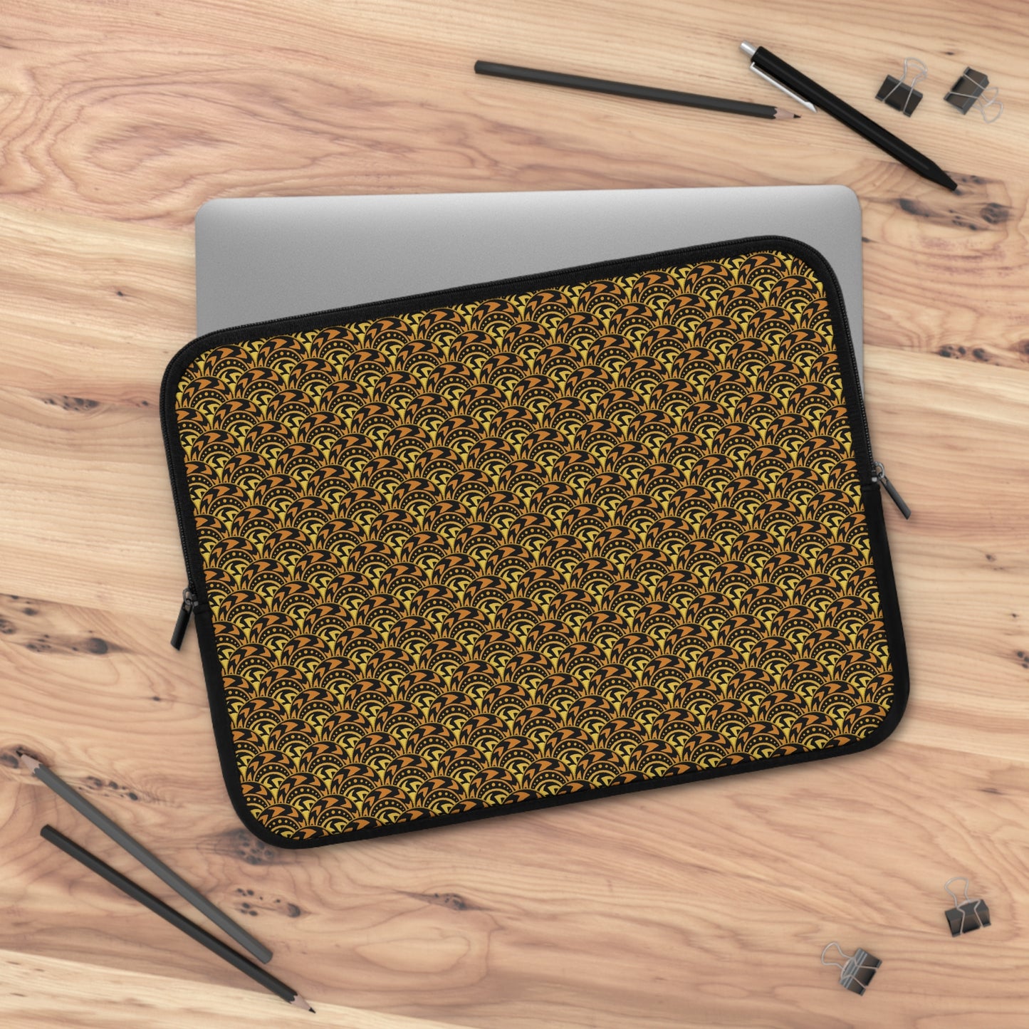 Laptop Sleeve :  Celestial [Gold/Black-Scallops]