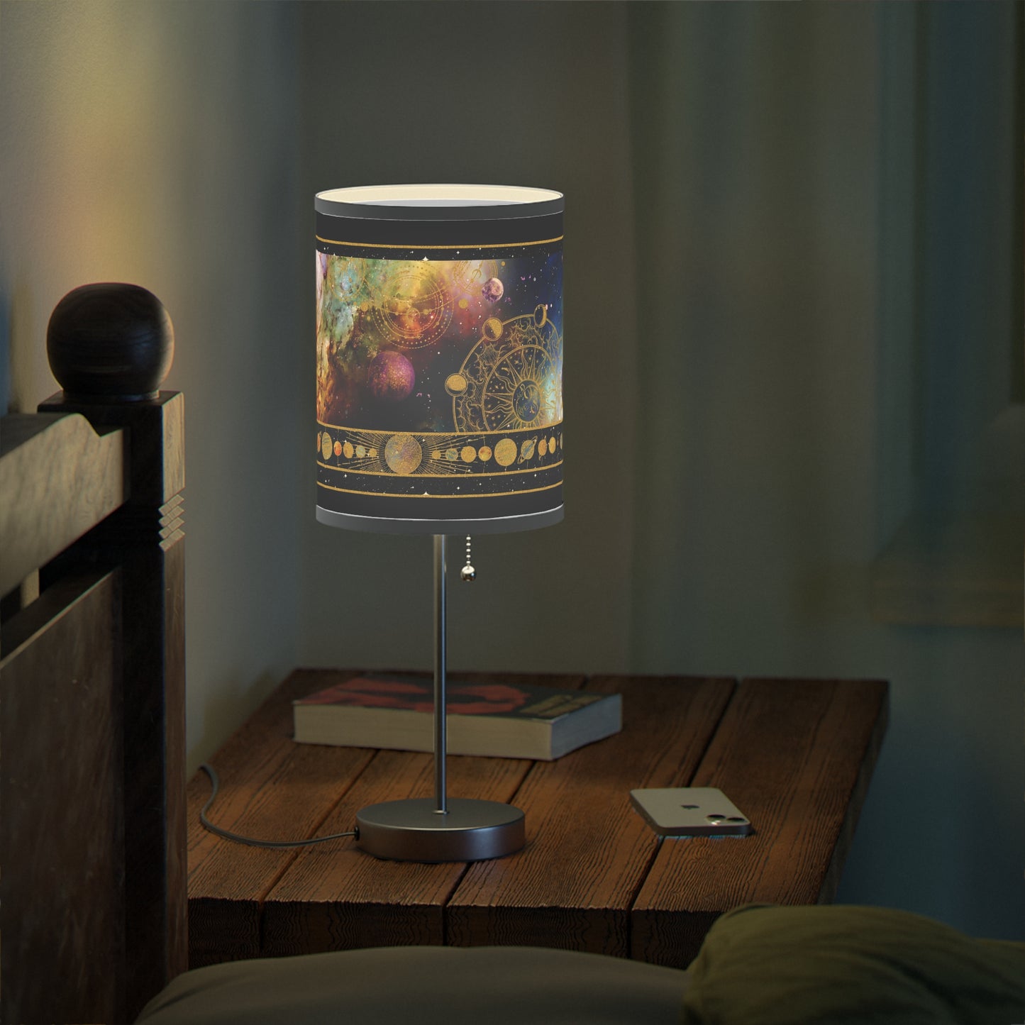 Table Lamp: Silver Base; "Cosmos"