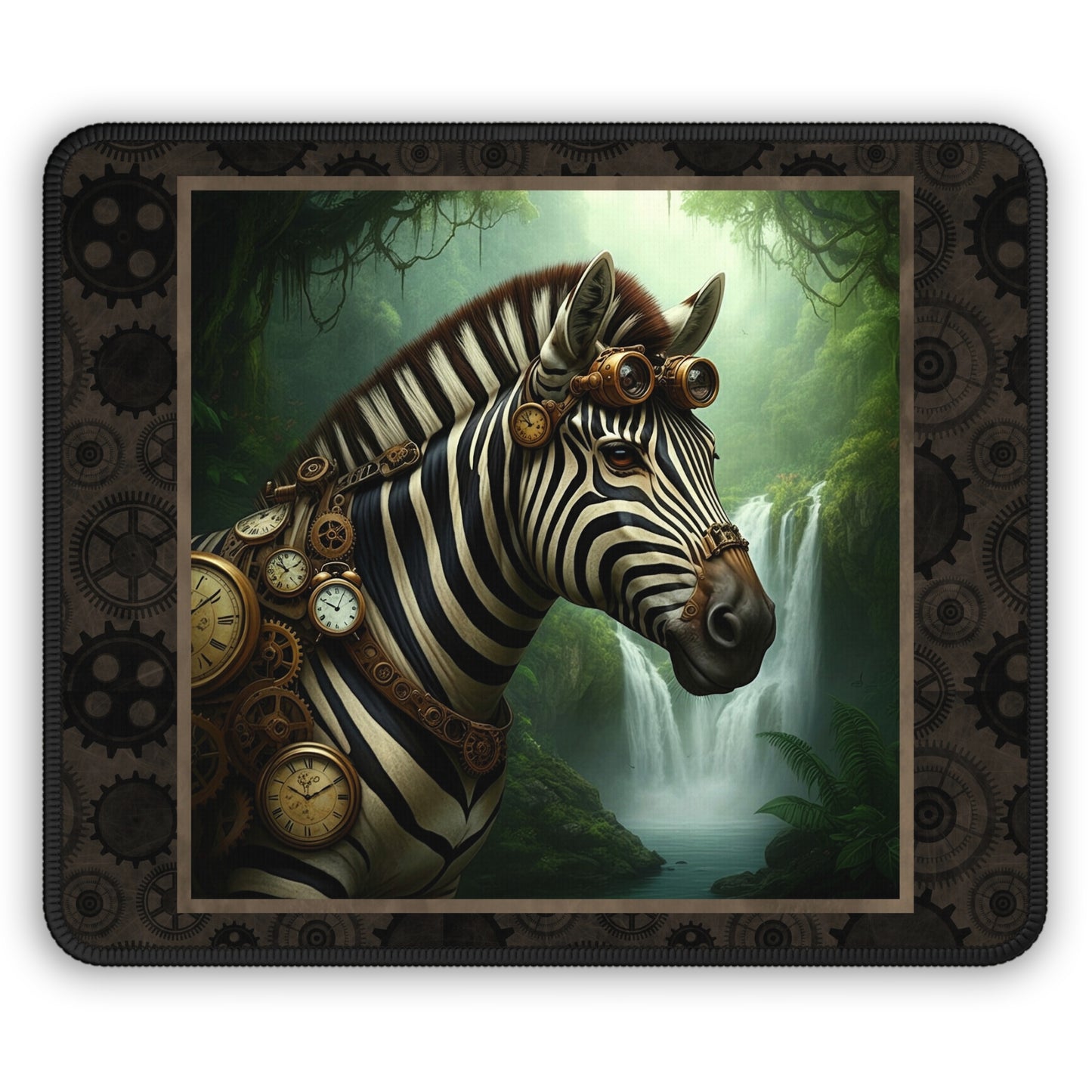 Mouse Pad-Gaming;  9x7:  Steampunk Menagerie [Zebra]