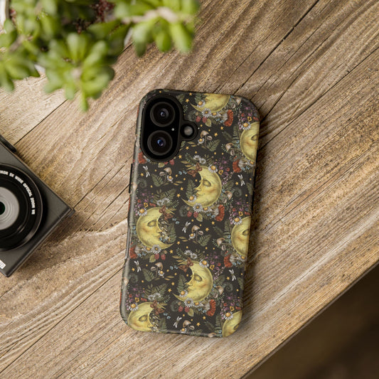 Apple I-Phone 16 (Series) Tough Case-Phone Case:  The Sun, The Moon, and the Stars [Moons & Flowers]