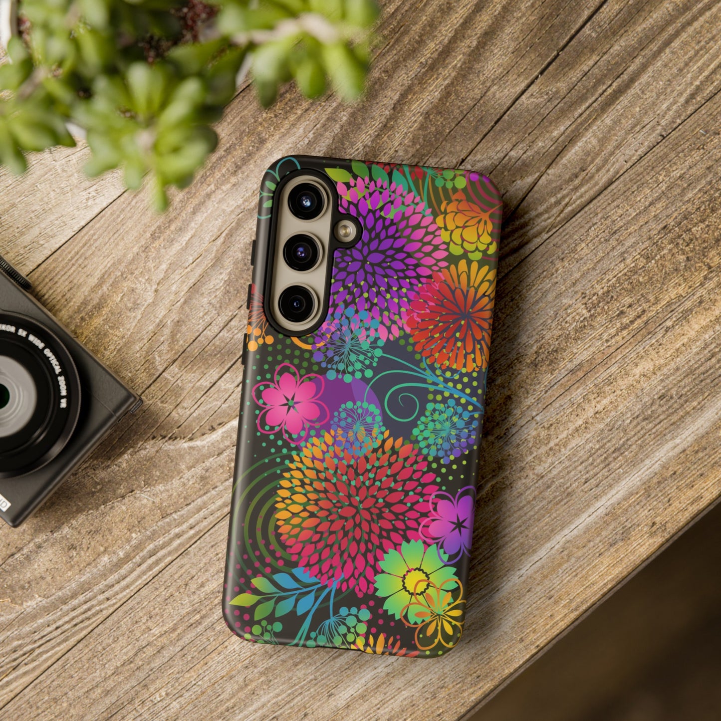 Samsung Galaxy Series Tough Case-Phone Case:  Unusual Garden [Flower Border]