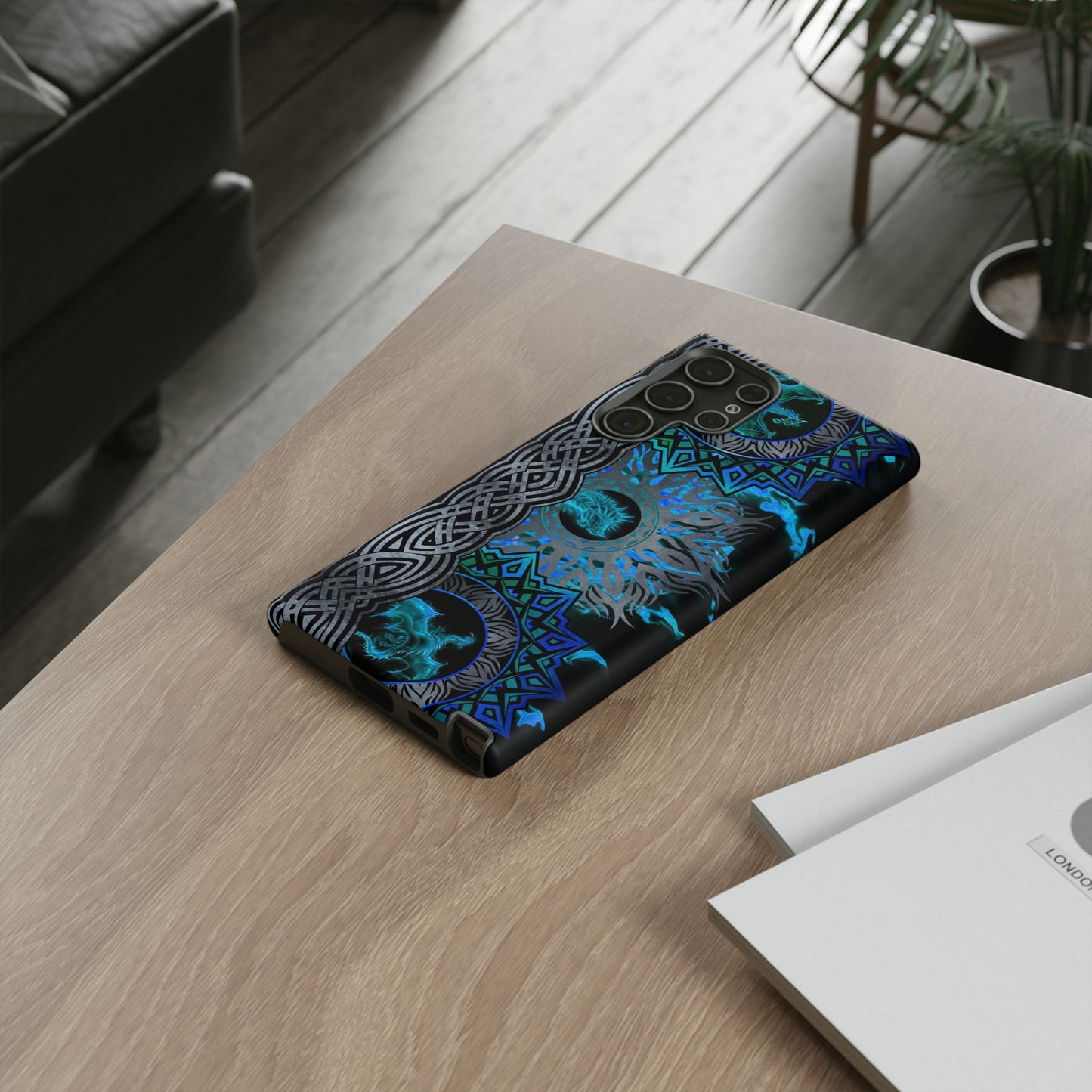 Samsung Galaxy S22 - Tough Case-Phone Case:  Dragons [Blue Fury]