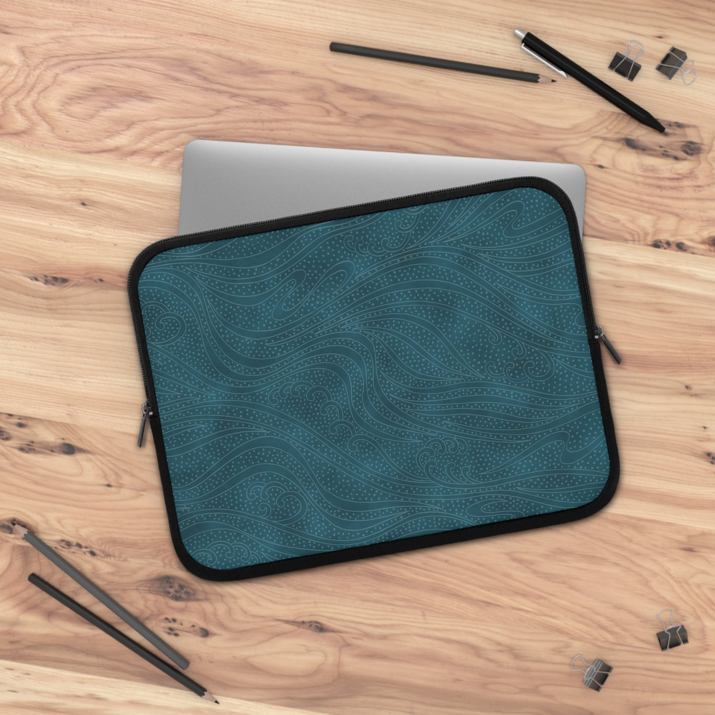 Laptop Sleeve:  [Teal Swirls]