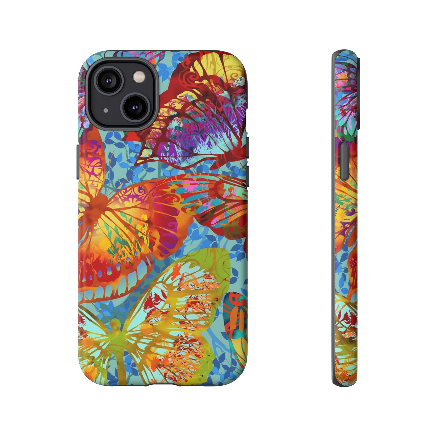 Apple I-Phone 14 (Series)-Tough Case-Phone Case:  Dreamscapes [Light Blue Butterflies]