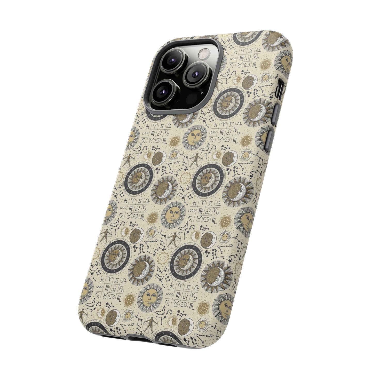 Apple I-Phone 14 (Series)-Tough Case-Phone Case: The Sun, The Moon, And The Stars [Zodiac Symbols]