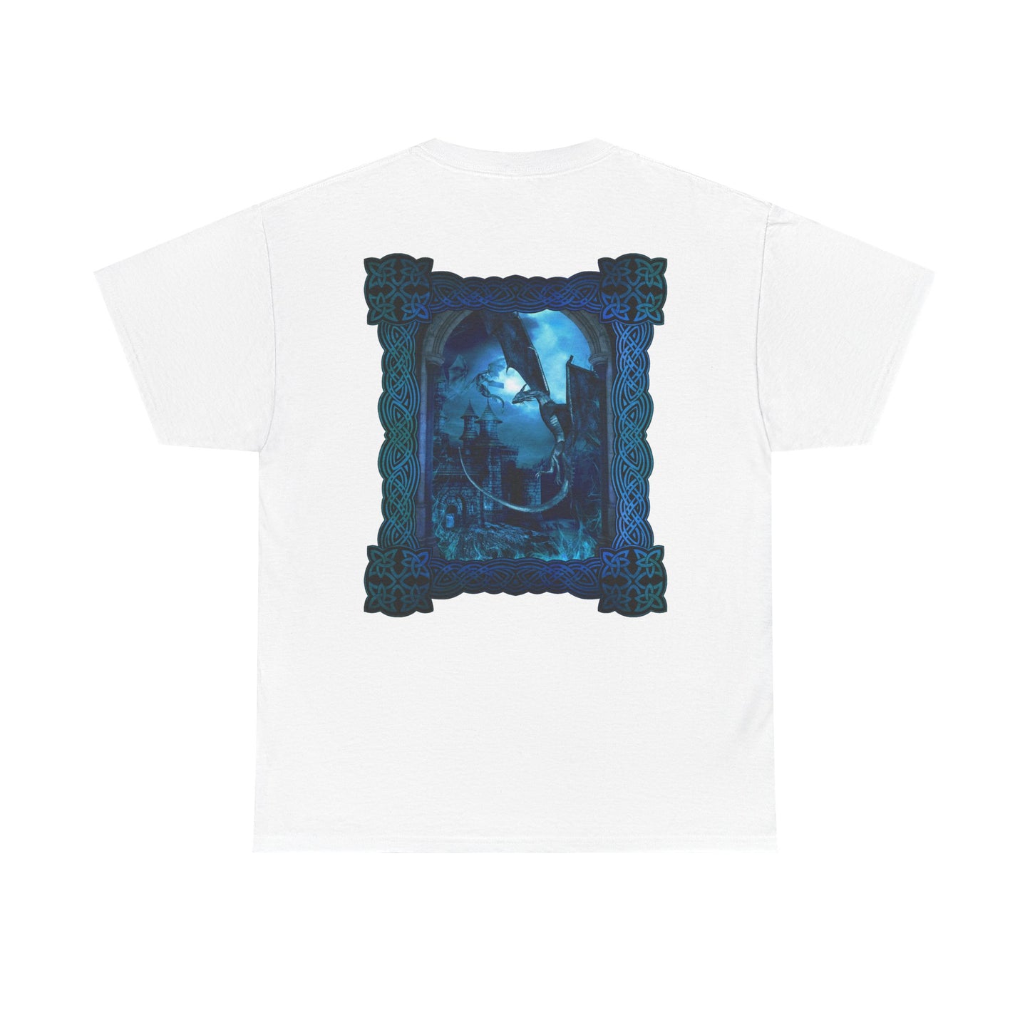 Cotton Tee-Shirt:  Dragons [Blue Fury]