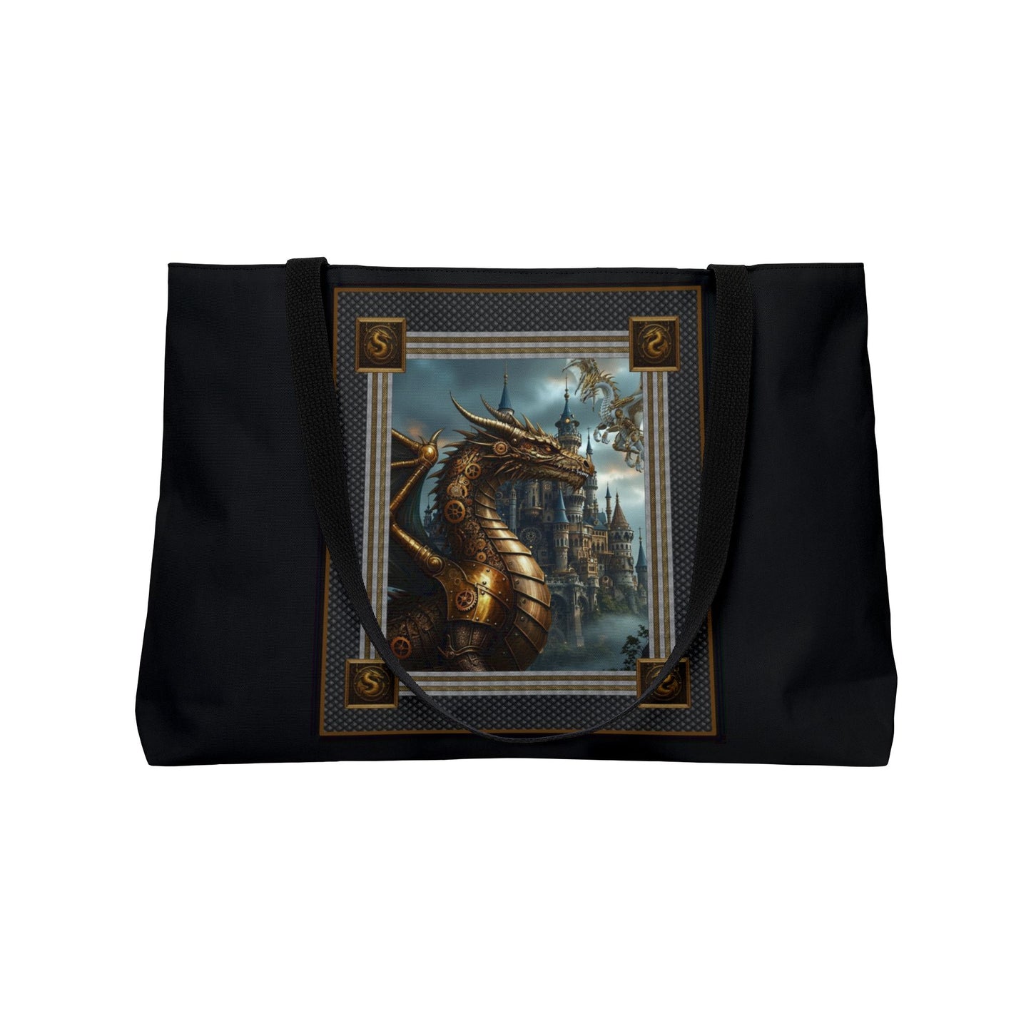 Weekender Tote Bag (Large):  Steampunk Dragons [Dragon Portrait]
