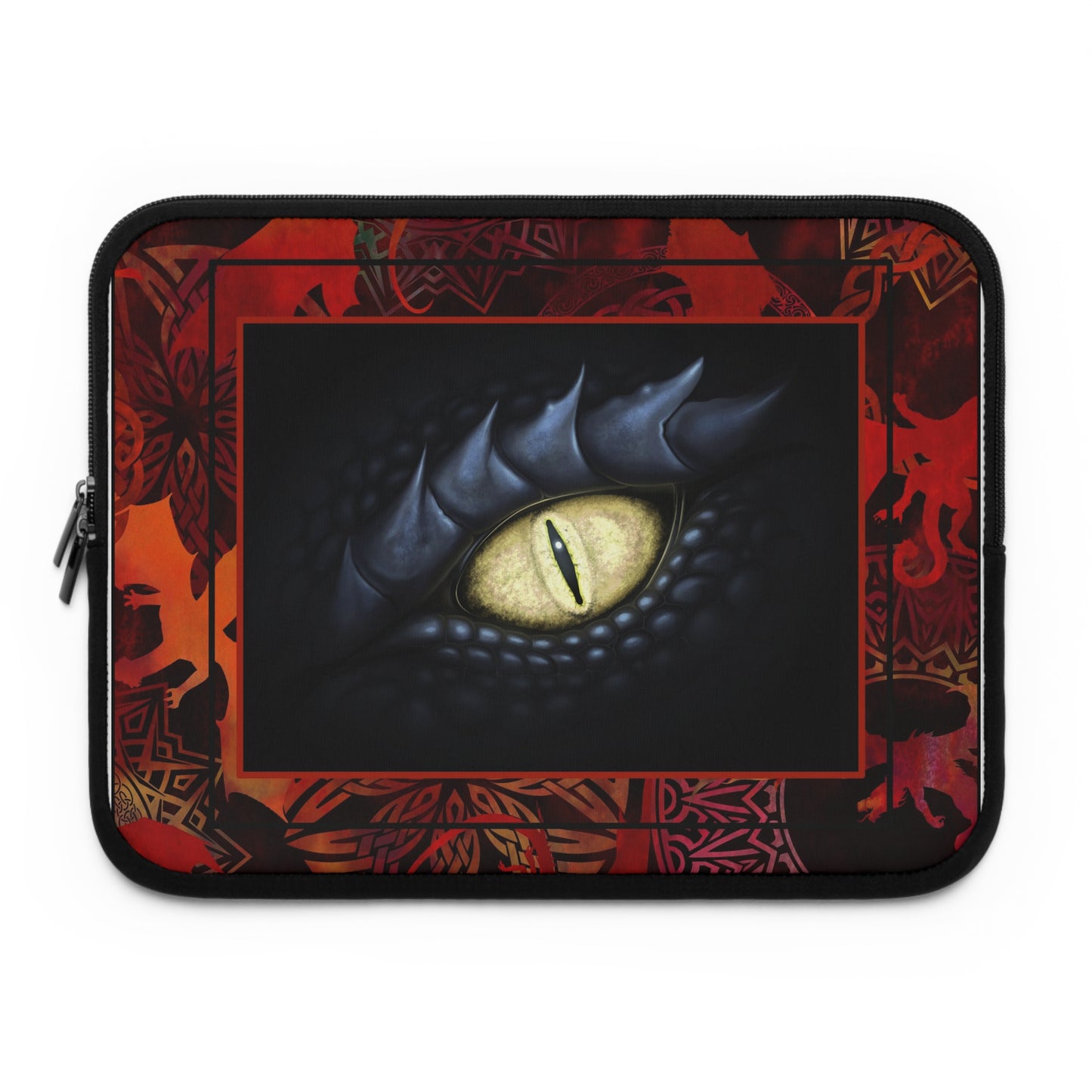 Laptop Sleeve  (Sizes:  13", 15", 17") - [Dragons:  Red Tonal-Black/White Eye]