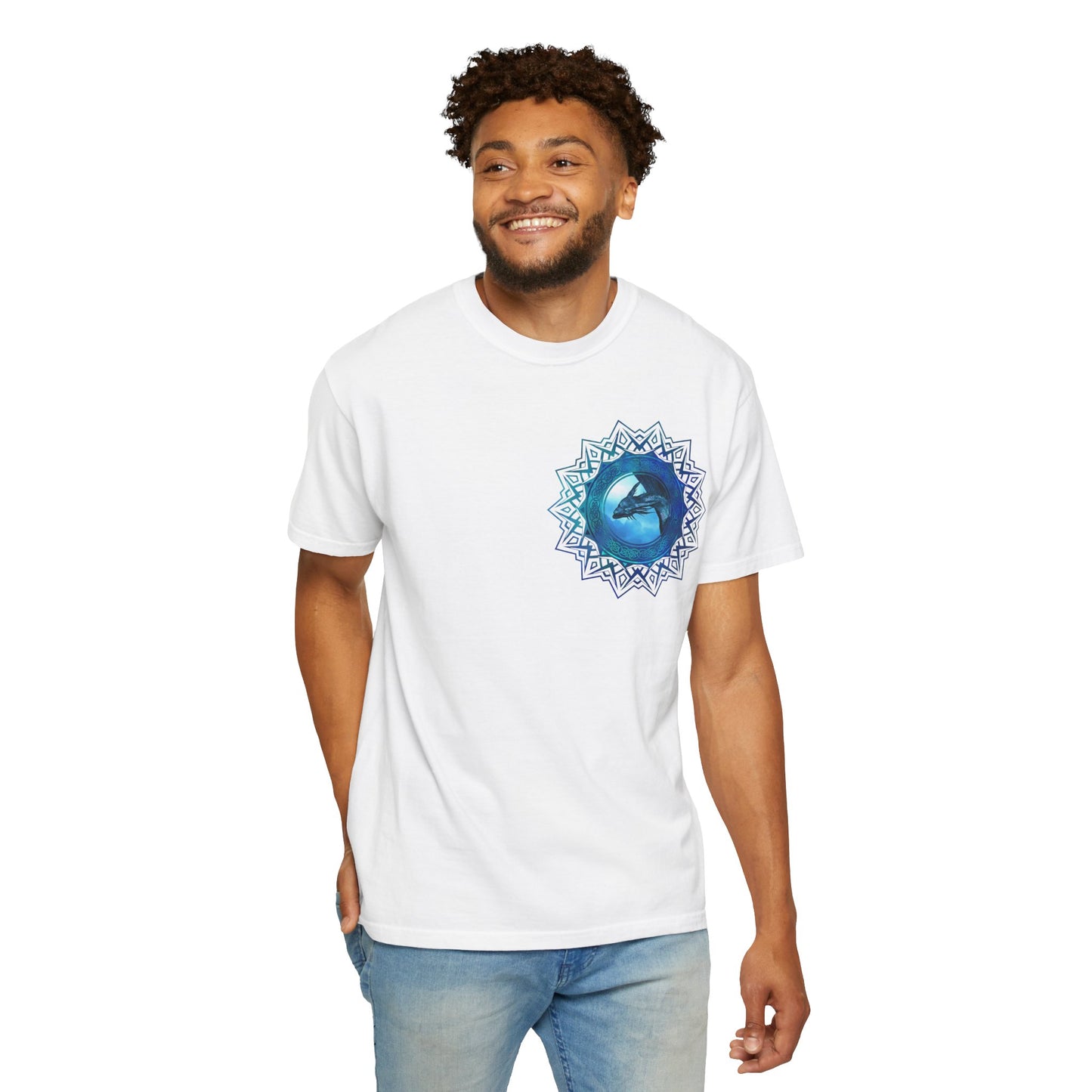 Unisex Heavy Cotton Tee:  "Dragons" [Blue Fury]
