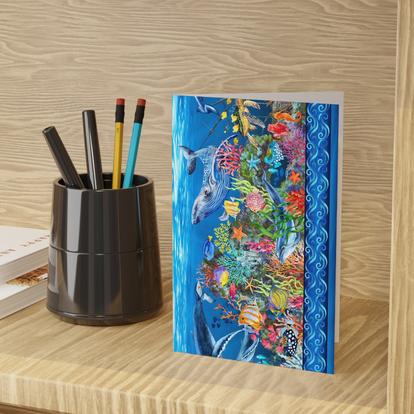 NOTE CARDS: CALYPSO [Undersea Life-Border]