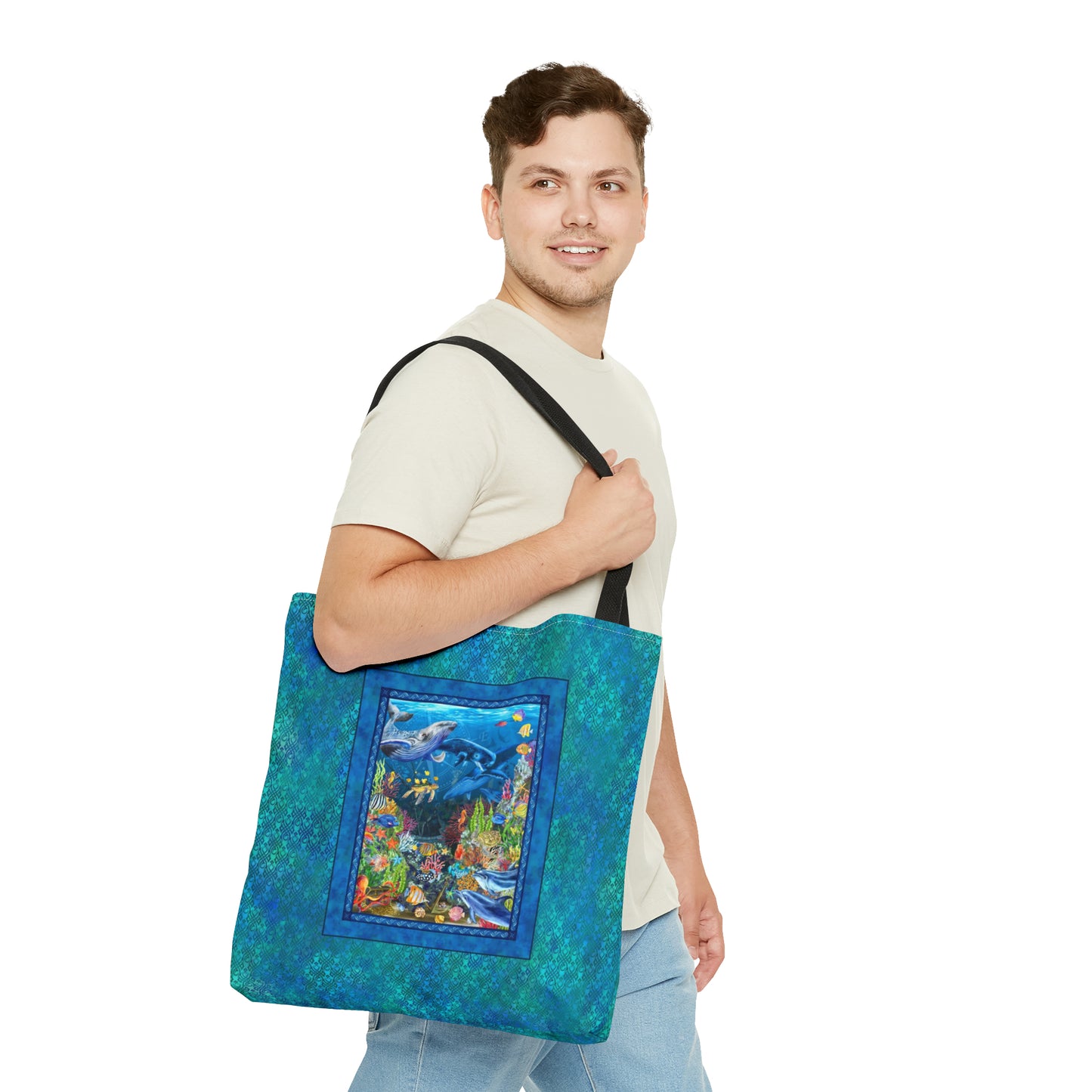 Tote Bag:  large-18x18;  "Calypso" [Sea Life Panel]