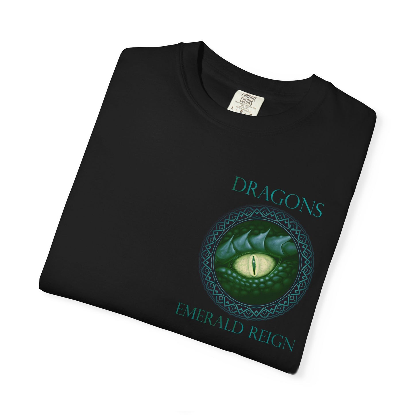 Unisex Heavy Cotton Tee:  "Emerald Dragons" [Banner/Panel]