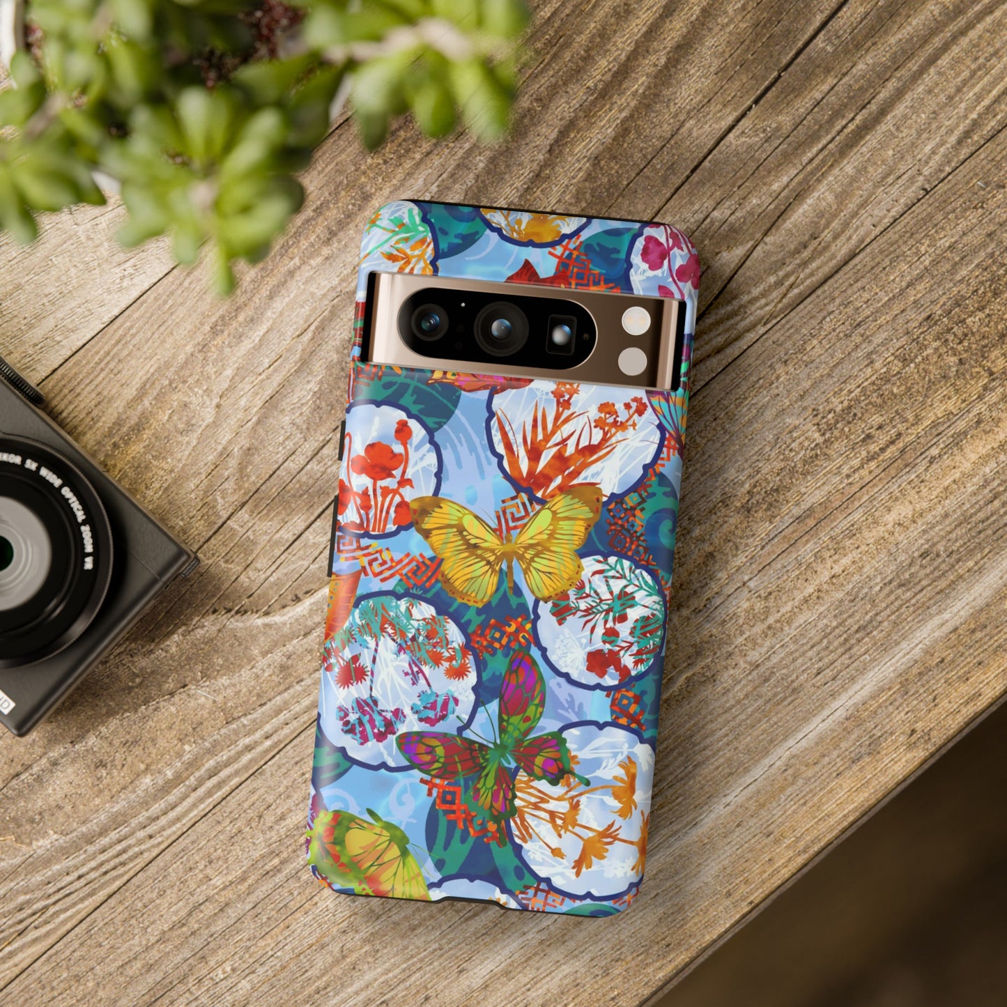 Android Google Pixel (Series) Tough Case-Phone Case:  Dreamscapes [Light Blue Butterflies]