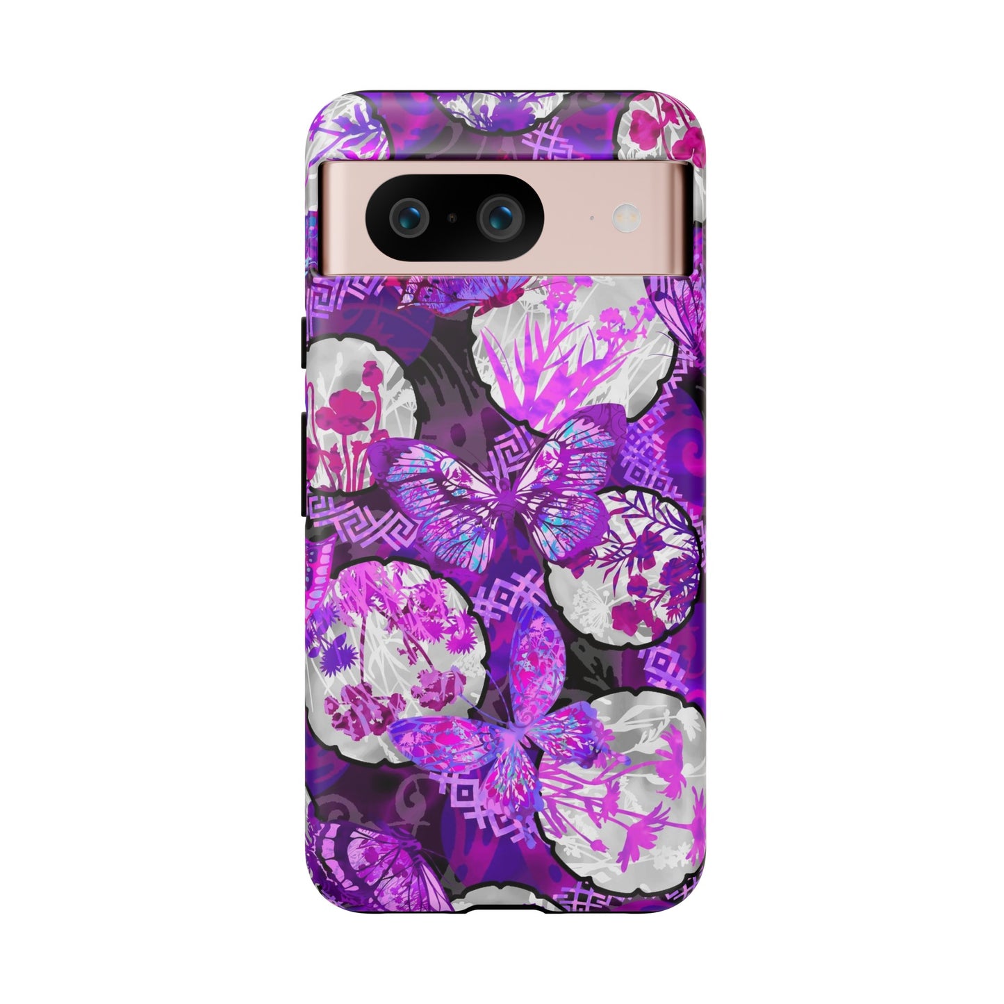 Google Pixel Tough Case-Phone Case: Dreamscapes [Bright Purple Butterflies]