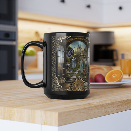 Black Mug-15oz:  "Journey" Panel