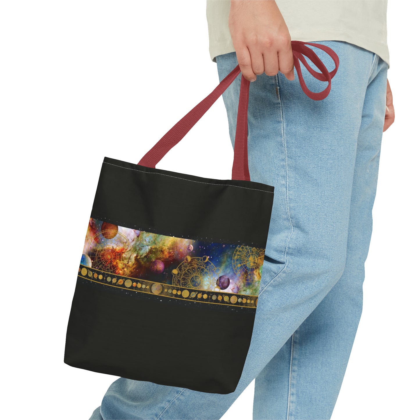 Tote Bag:  large-18x18;  "Cosmos" [Planets Border]