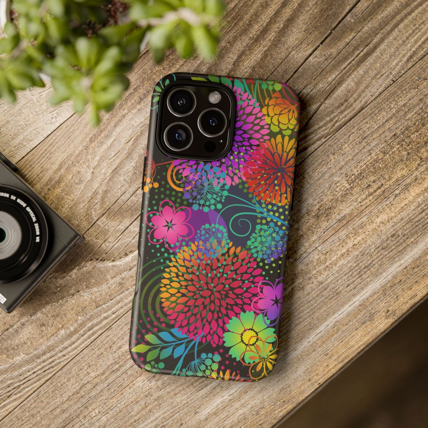 Apple I-Phone 16 (Series) Tough Case-Phone Case:  Unusual Garden [Bright Flowers]