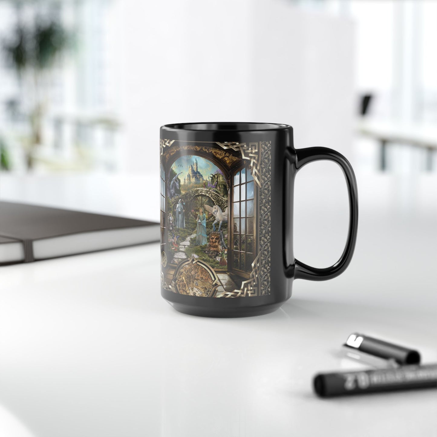 Black Mug-15oz:  "Journey" Panel