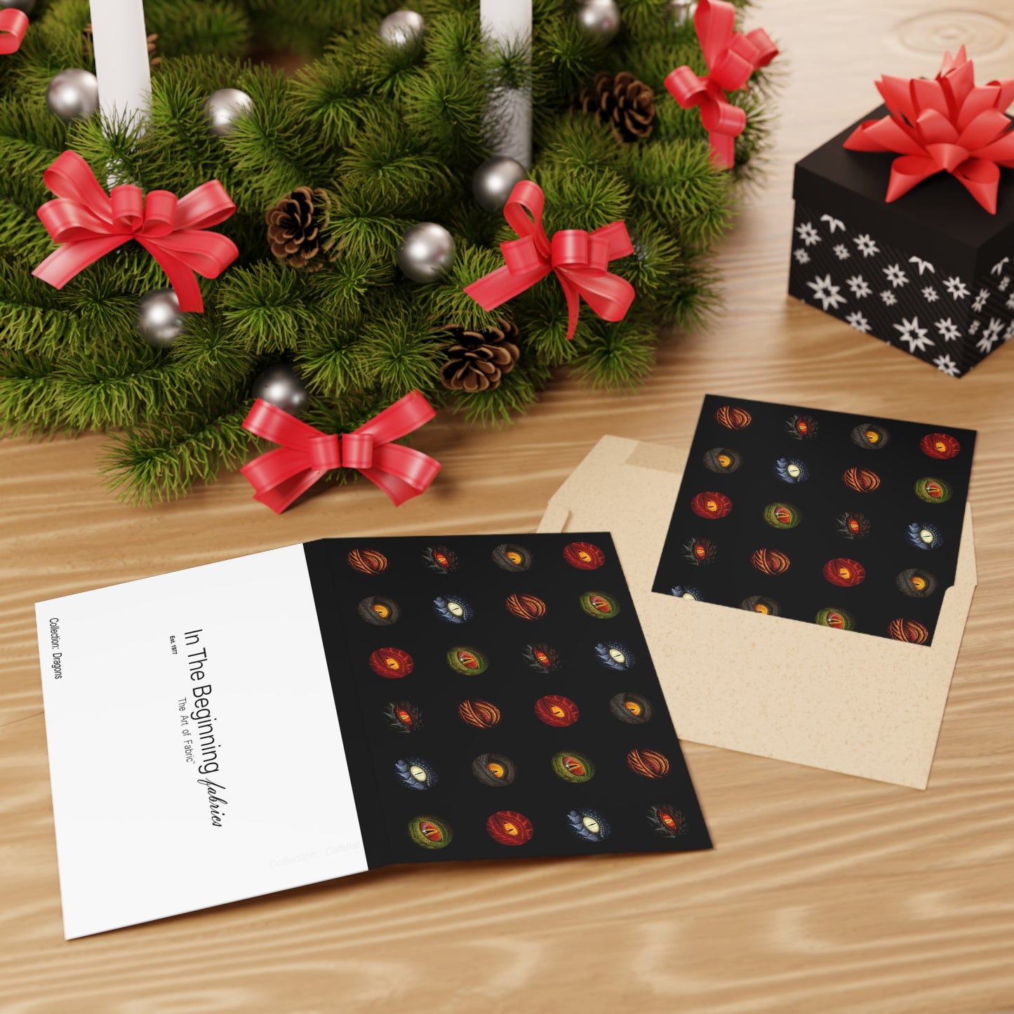 NOTE CARDS: DRAGONS [Eyes-Black Background]