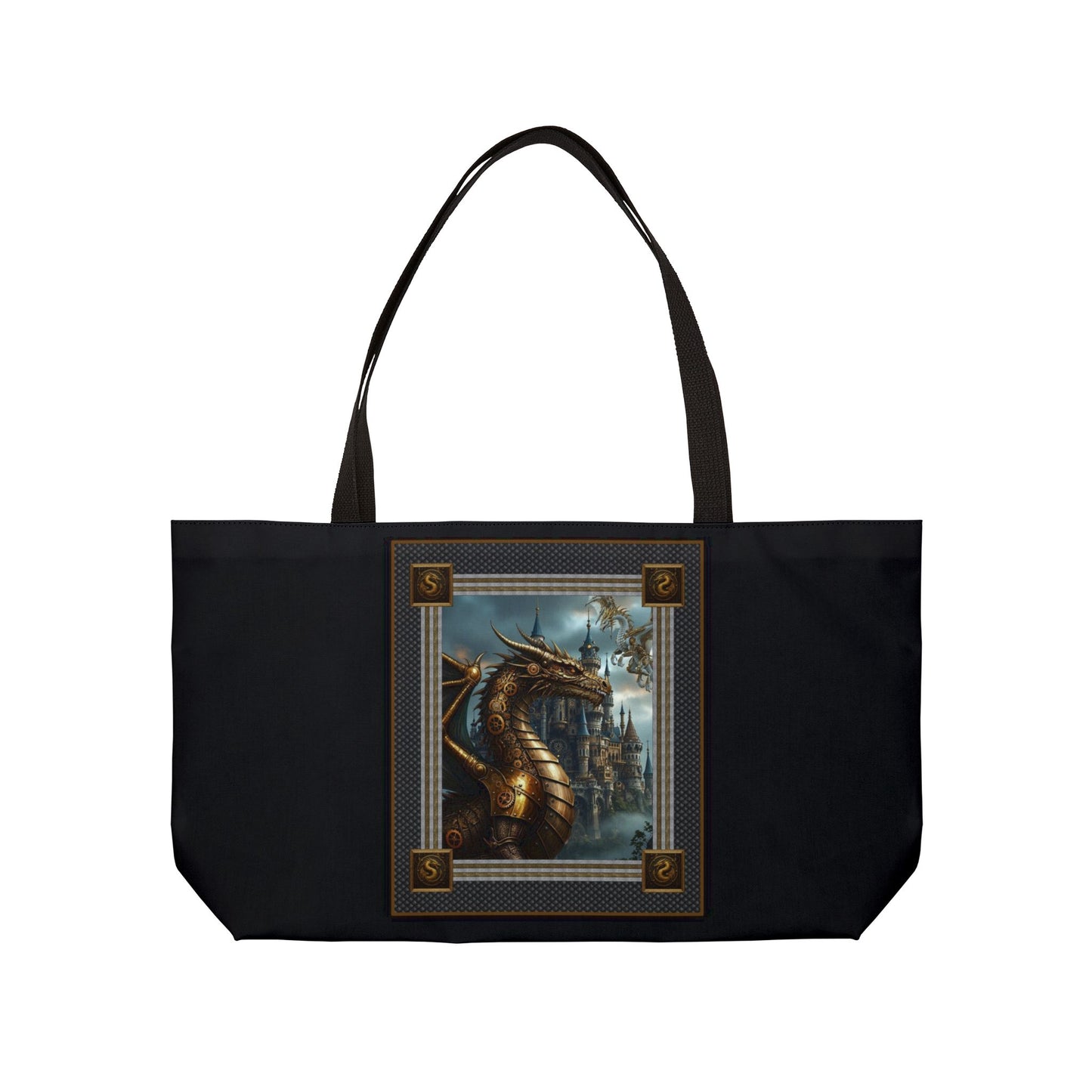 Weekender Tote Bag (Large):  Steampunk Dragons [Dragon Portrait]