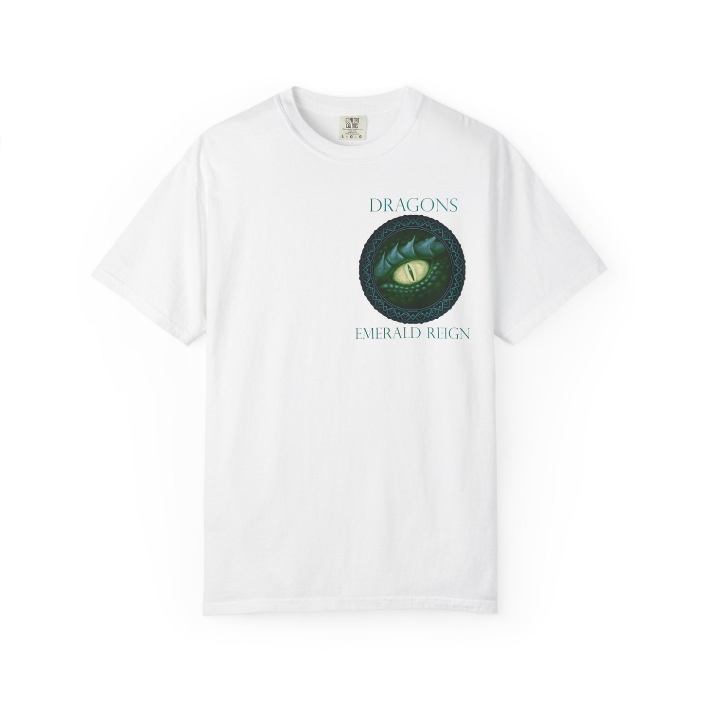 Unisex Heavy Cotton Tee:  "Emerald Dragons" [Banner/Panel]