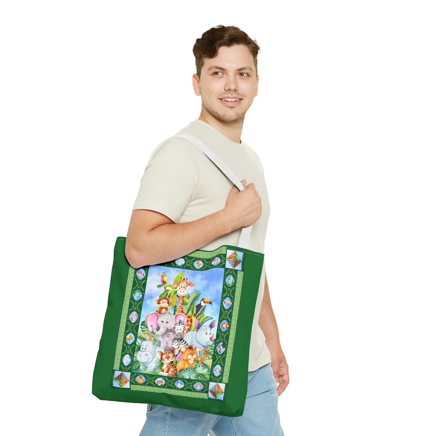Tote Bag:  large-18x18;  "Jungle Friends" [Panel]