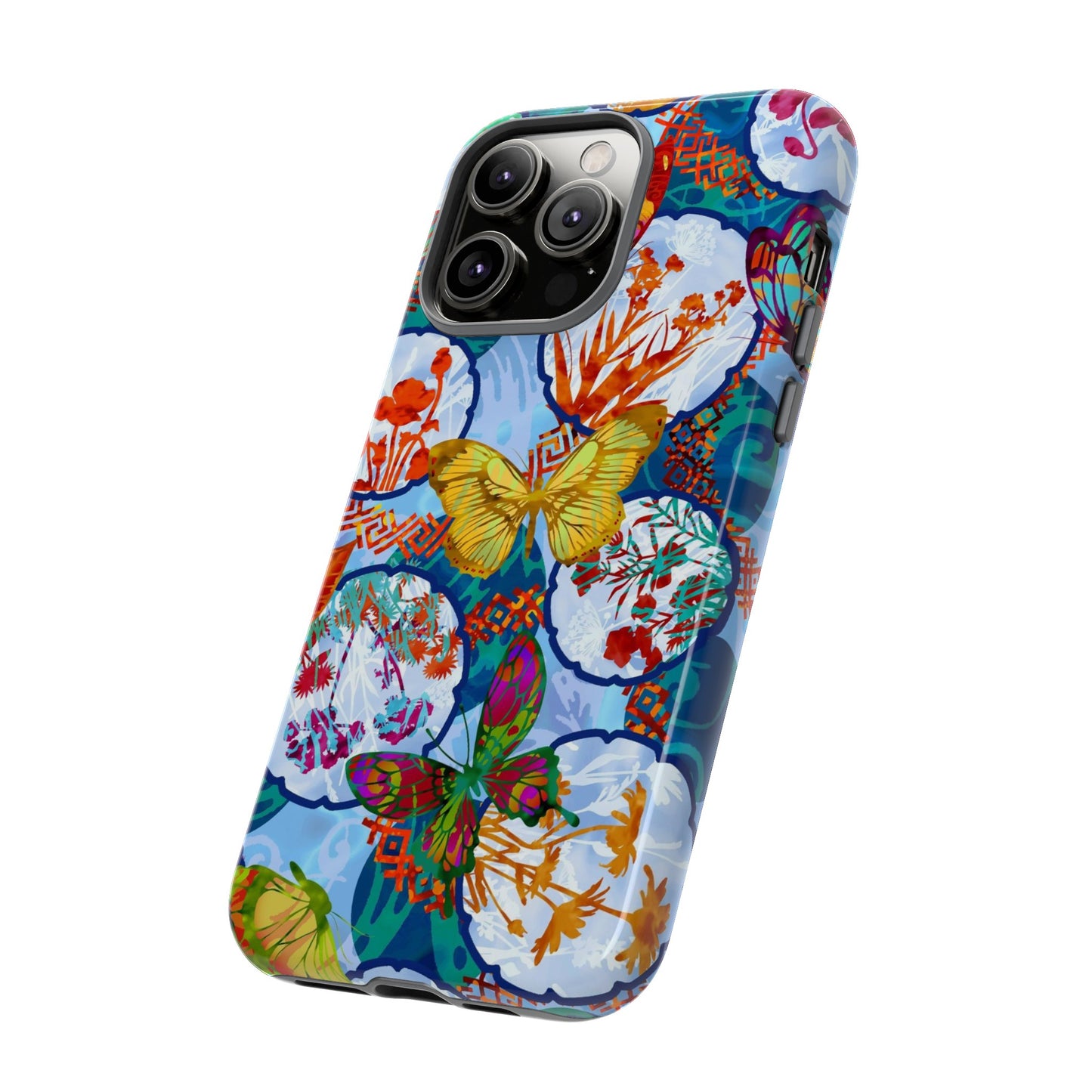 Apple I-Phone 14 (Series)-Tough Case-Phone Case: Dreamscapes [Light Blue Butterflies]