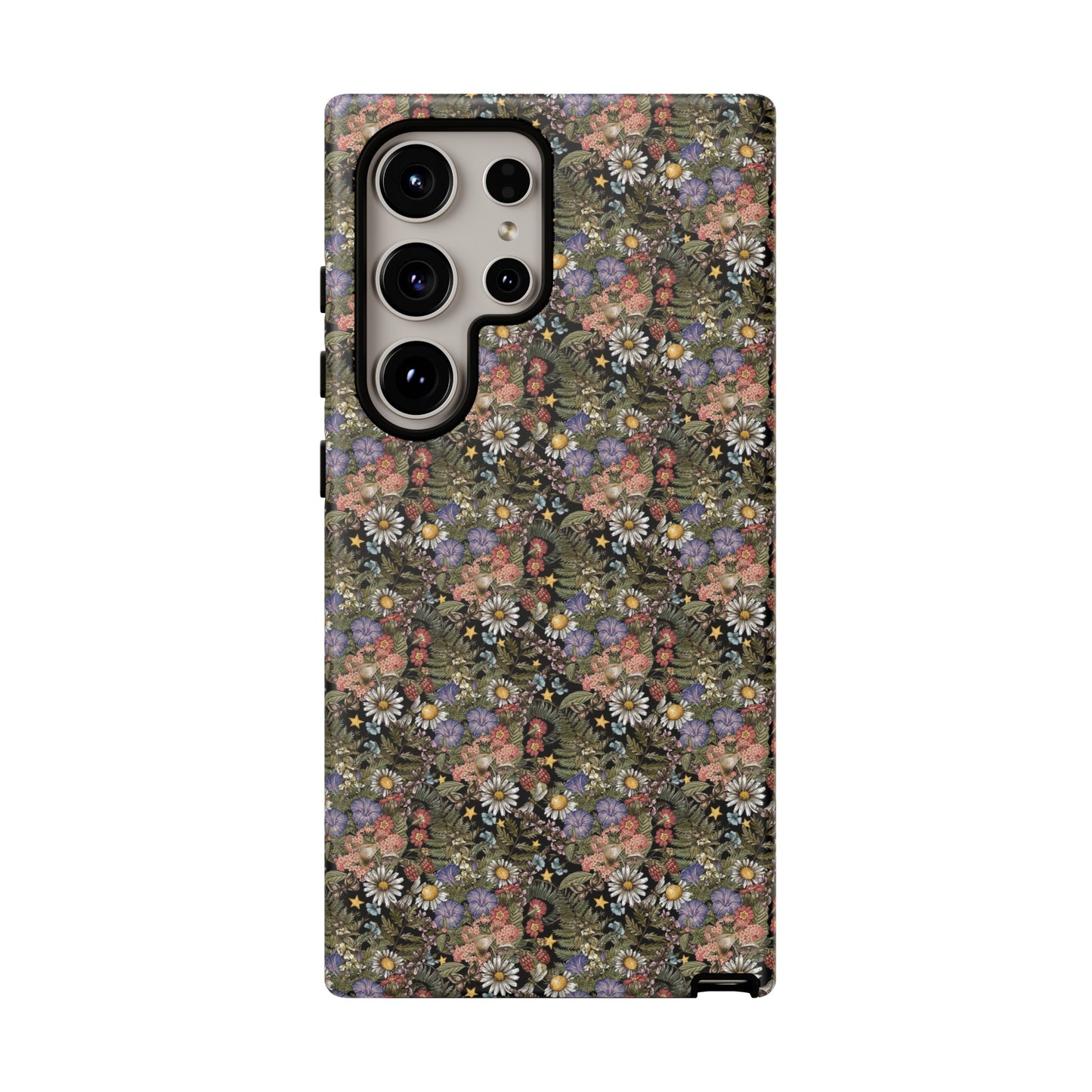 Samsung Galaxy Series Tough Case-Phone Case:  The Sun, The Moon, And The Stars [Celestial Flowers]