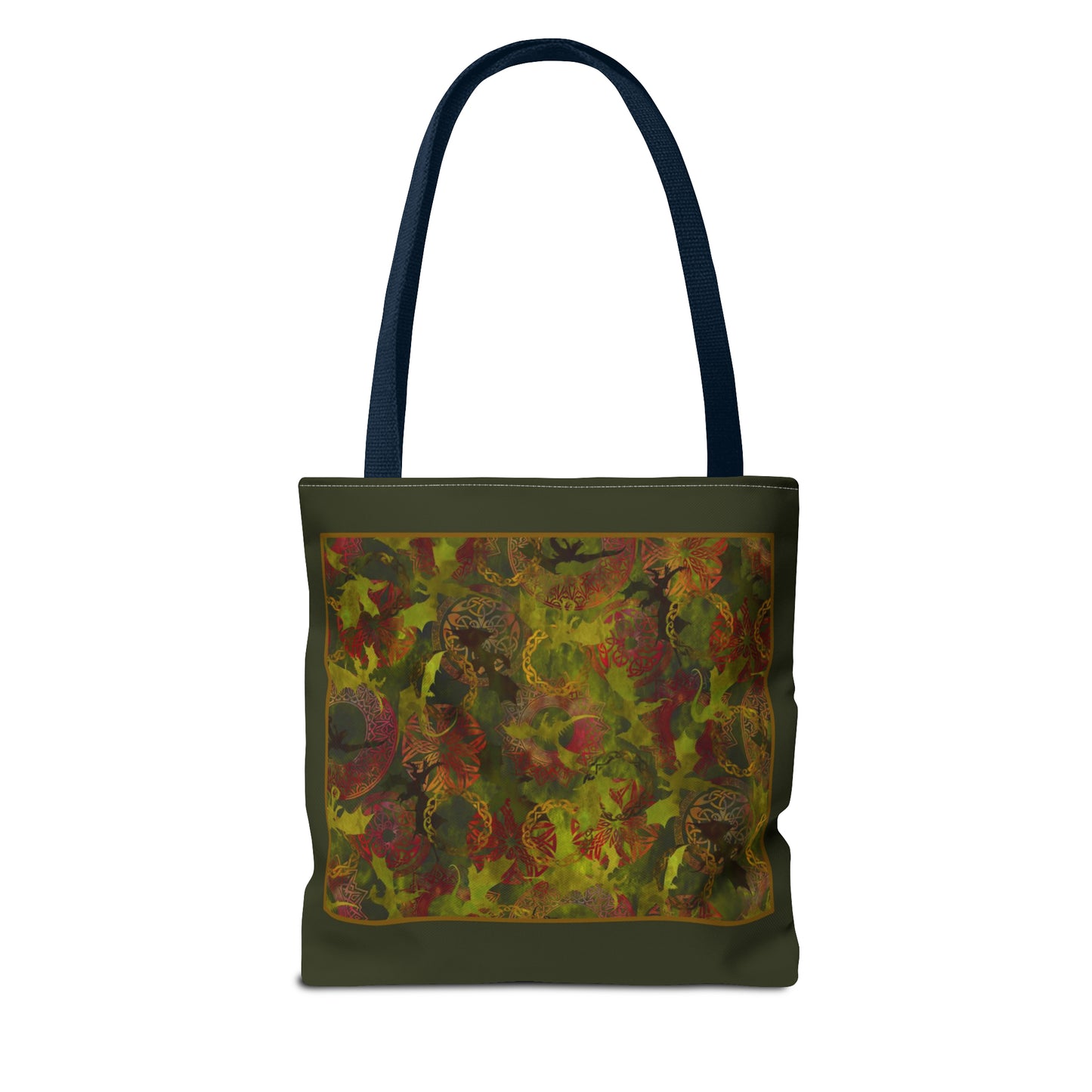 Tote Bag:  large-18x18;  "Dragons" [Green Panel]