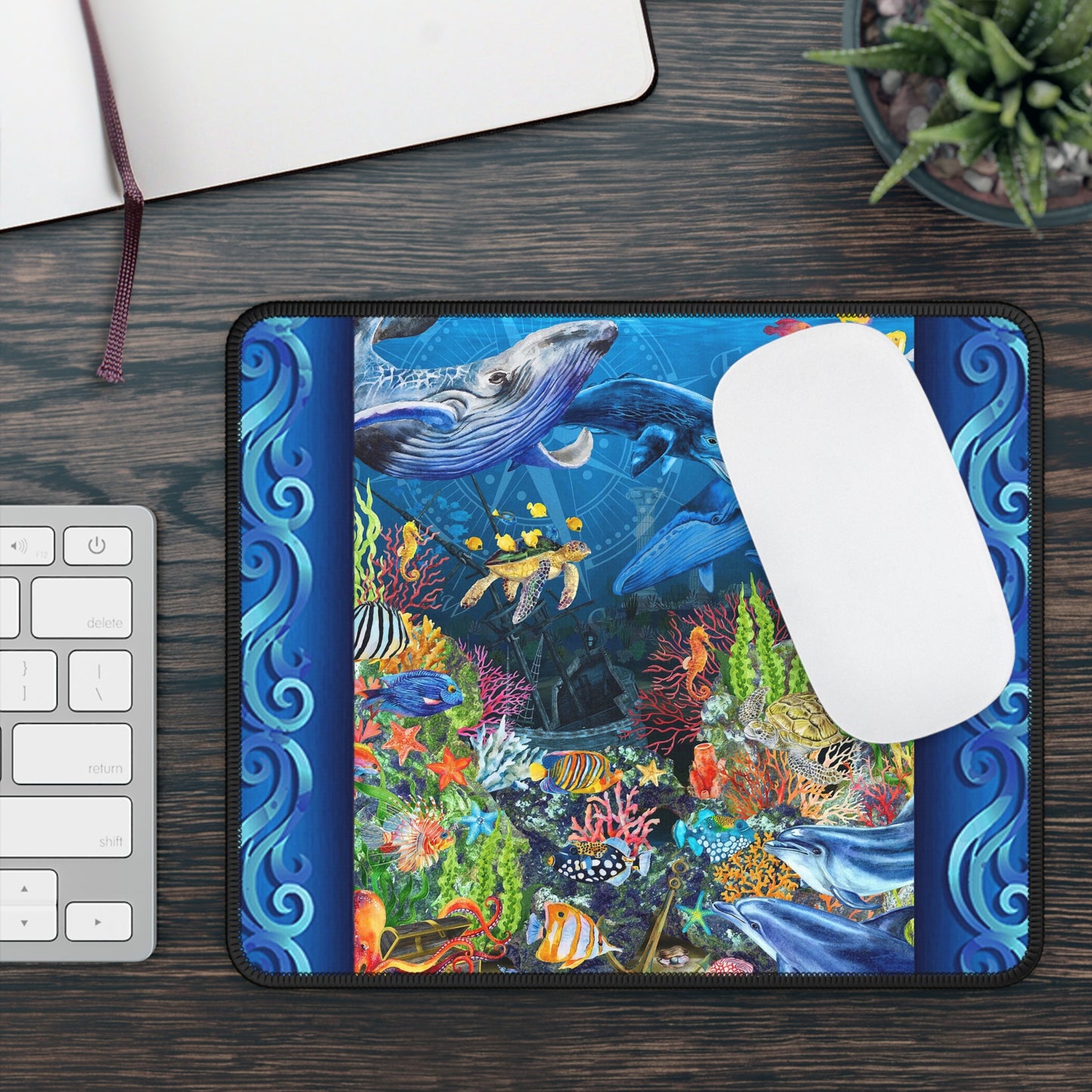 Mouse Pad-Gaming; 9x7 - "Calypso" [Sea Life Panel]