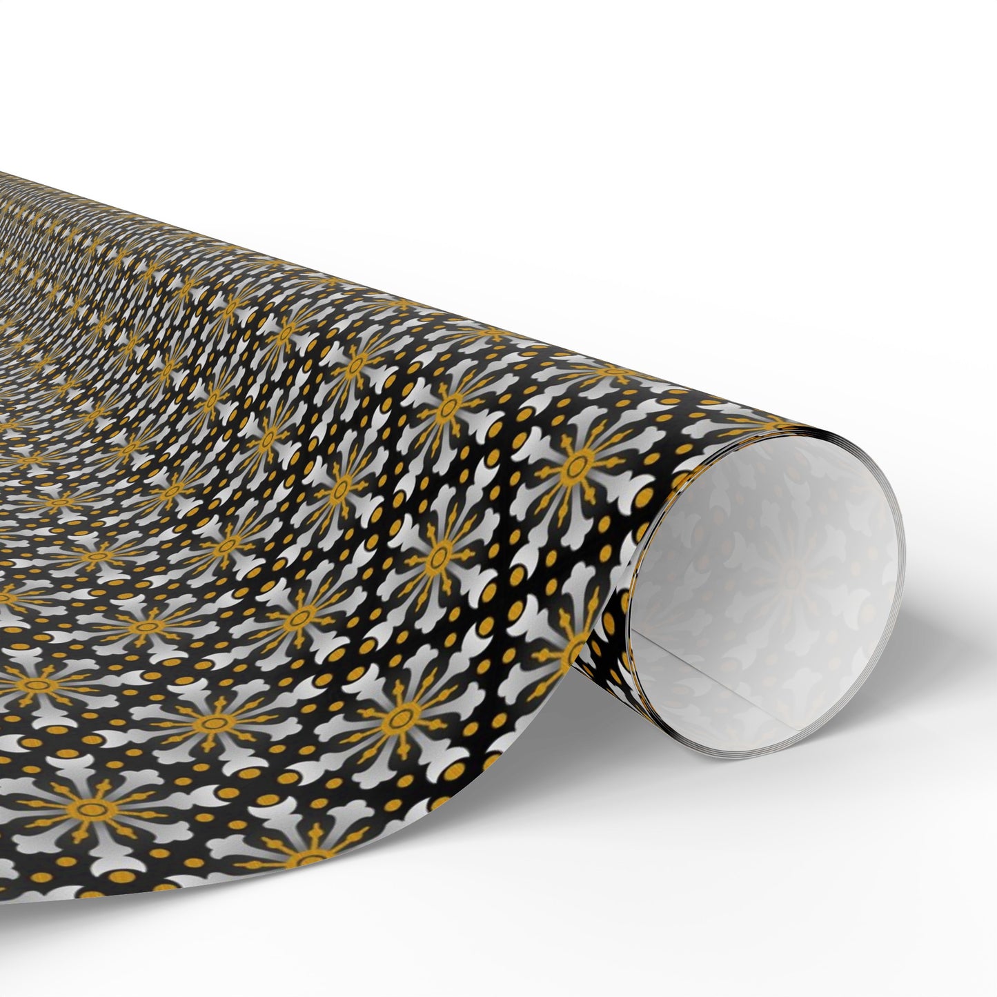 Wrapping Paper:  Celestial [Black/Gold Starbursts]