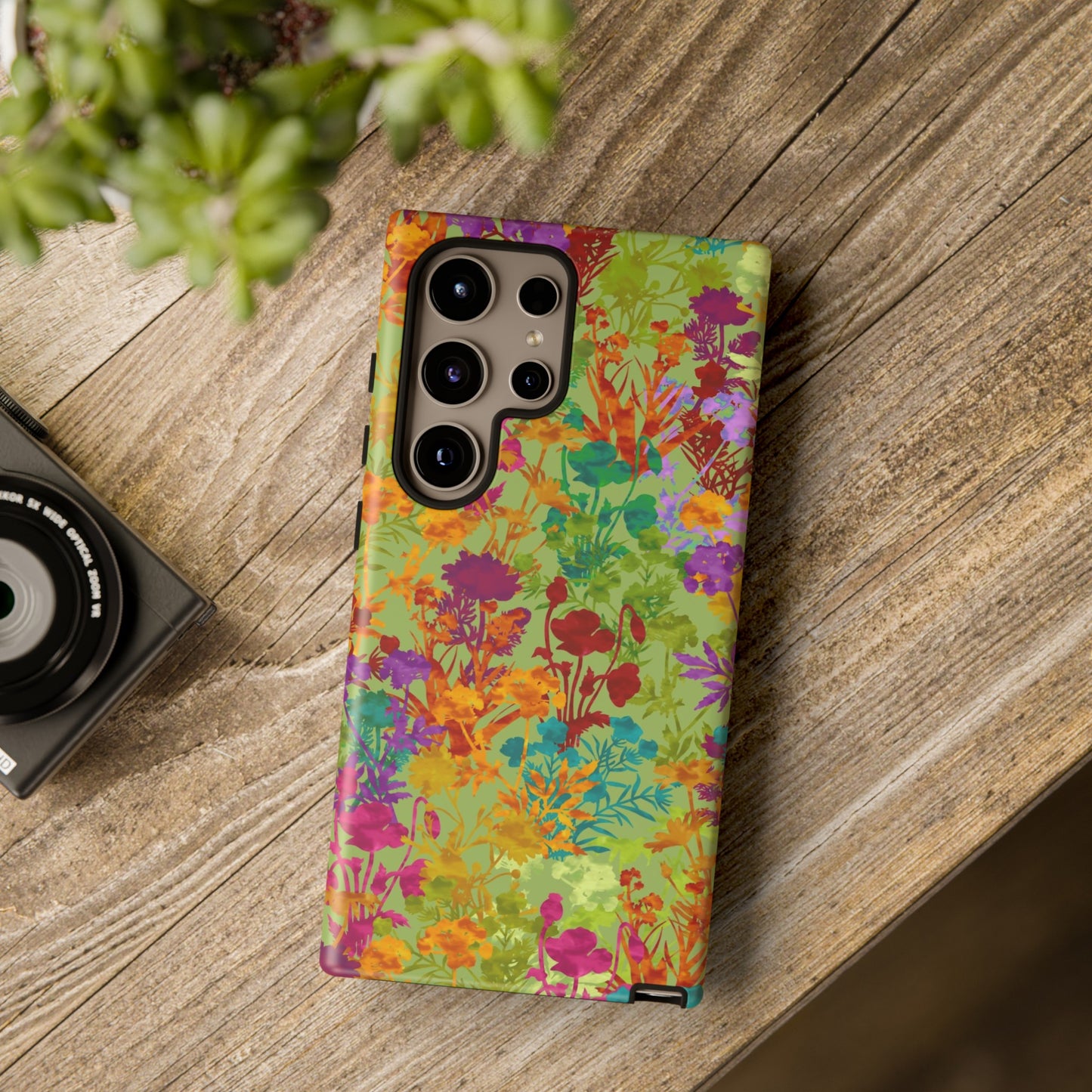 Samsung Galaxy Series Tough Case-Phone Case: Dreamscapes [Multi-Colored Flowers-Yellow]