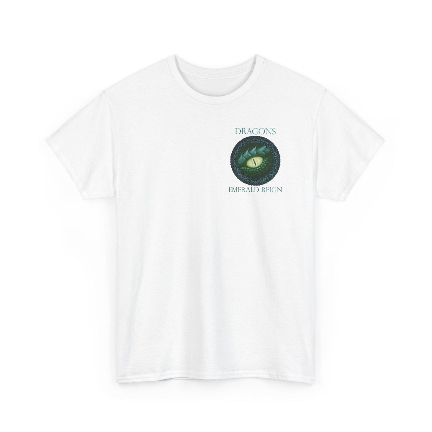 Unisex Heavy Cotton Tee:  Emerald Dragons [Dragon Eye]
