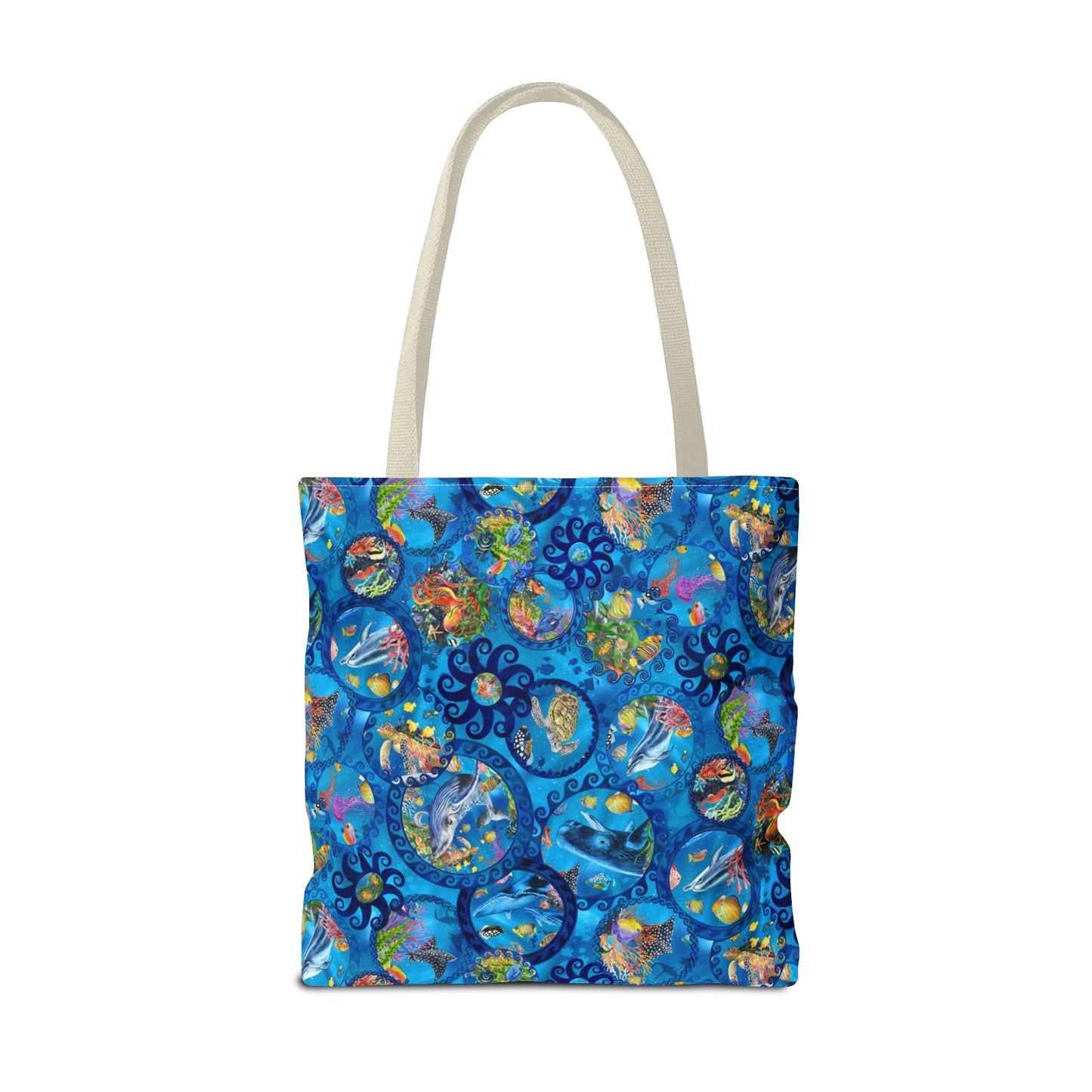 Tote Bag:  large-18x18;  "Calypso" [Sea Life Panel-Circles]