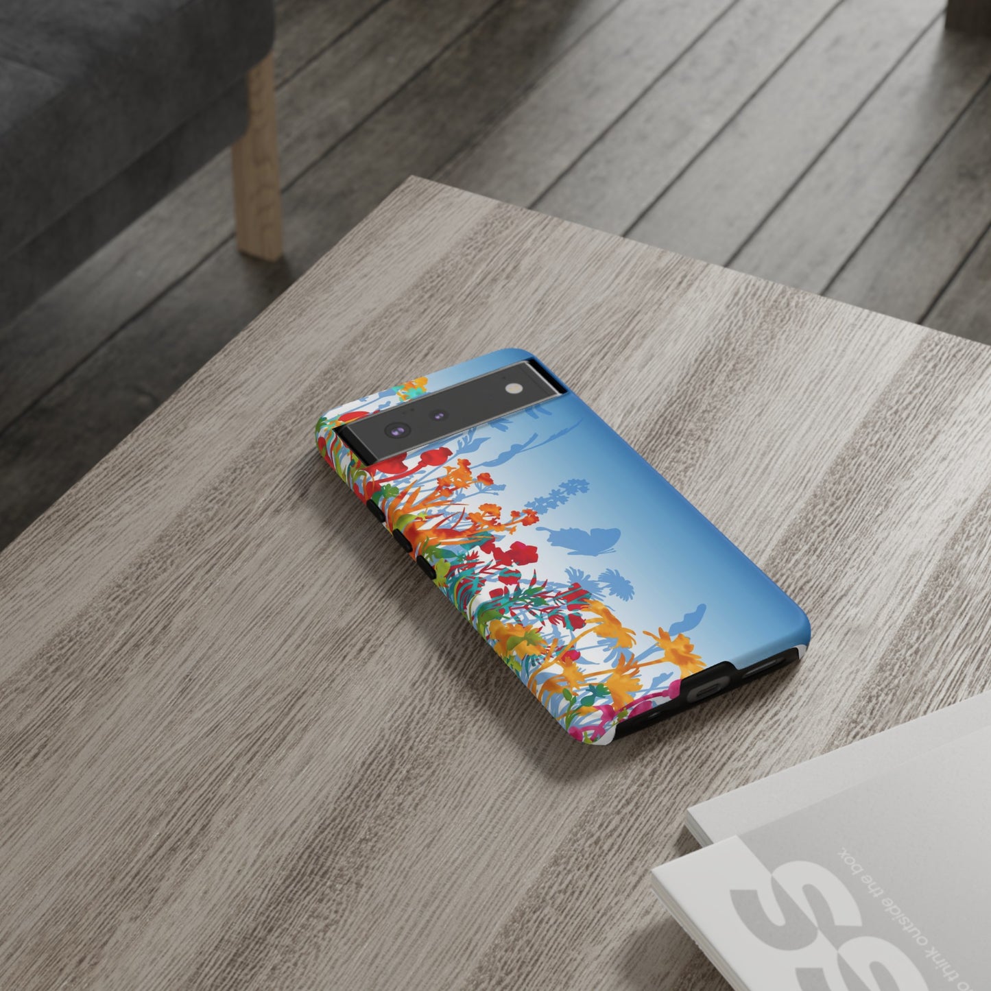Android Google Pixel (Series) Tough Case-Phone Case:  Dreamscapes [Light Blue Border]