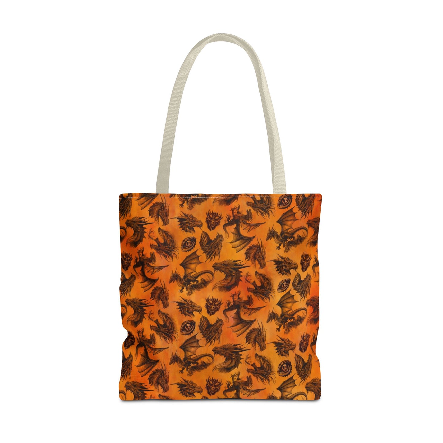 Tote Bag: Large-18x18; Emerald Dragon [Dragon Etching-Orange]