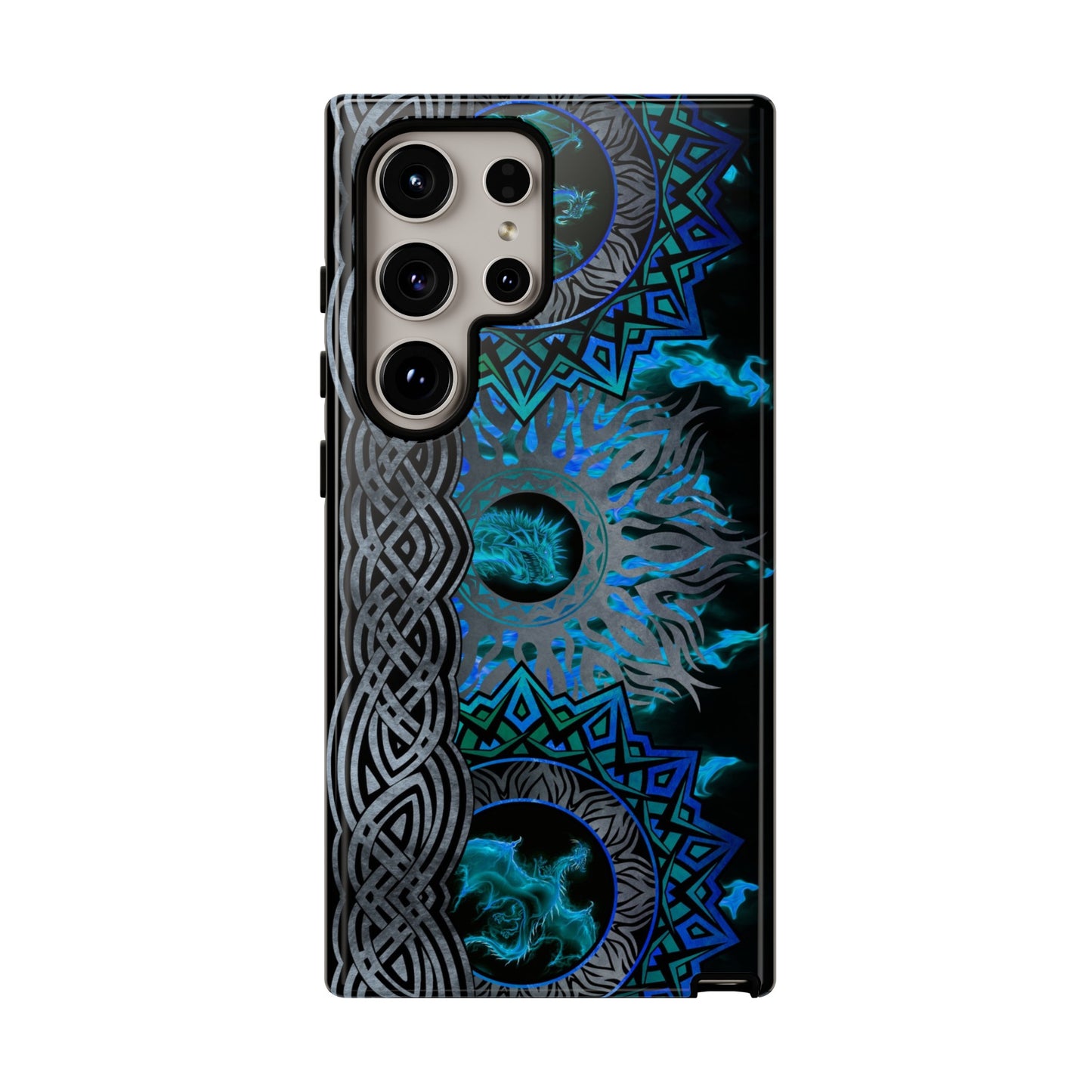 Samsung Galaxy Series Tough Case-Phone Case: Dragons [Blue Fury]