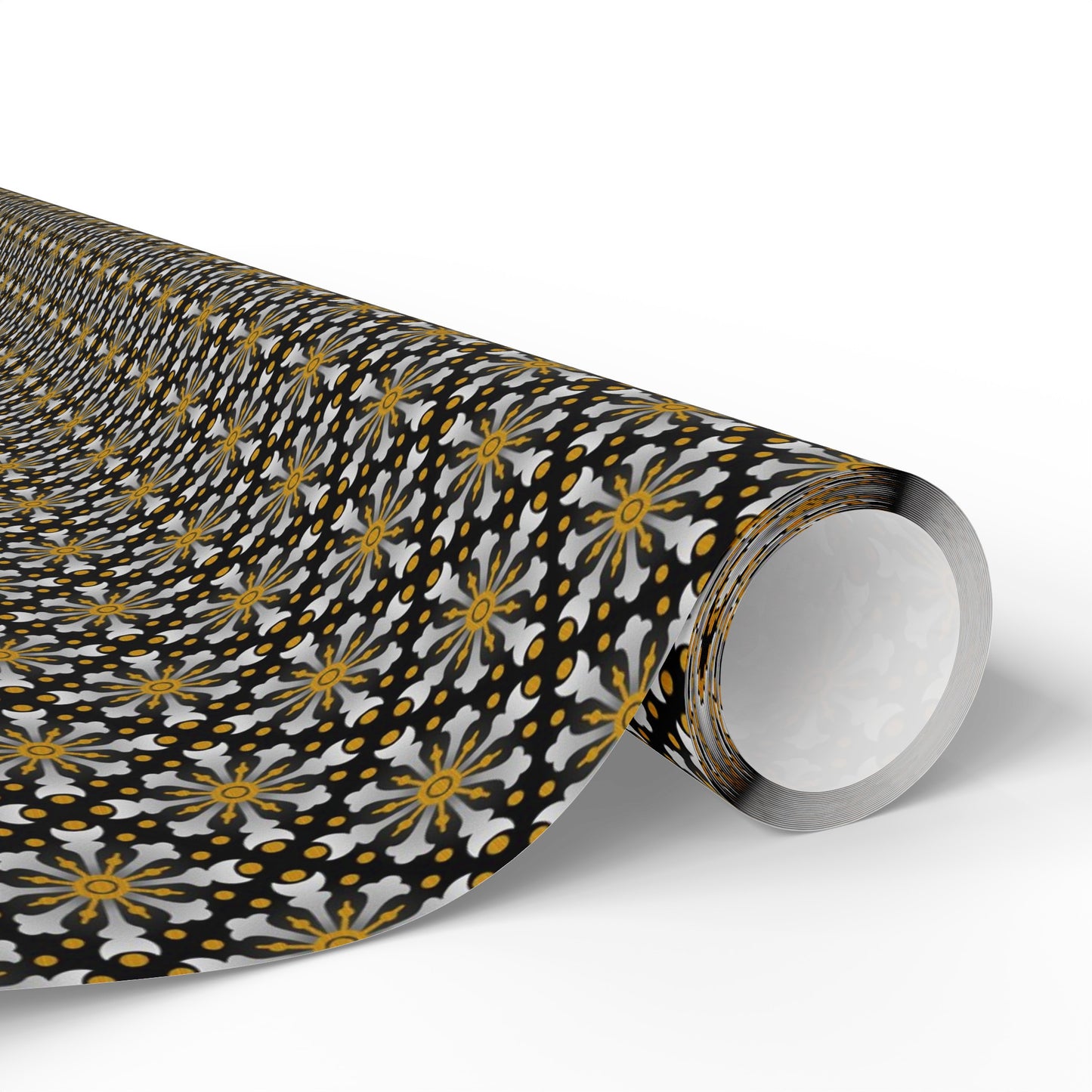 Wrapping Paper:  Celestial [Black/Gold Starbursts]