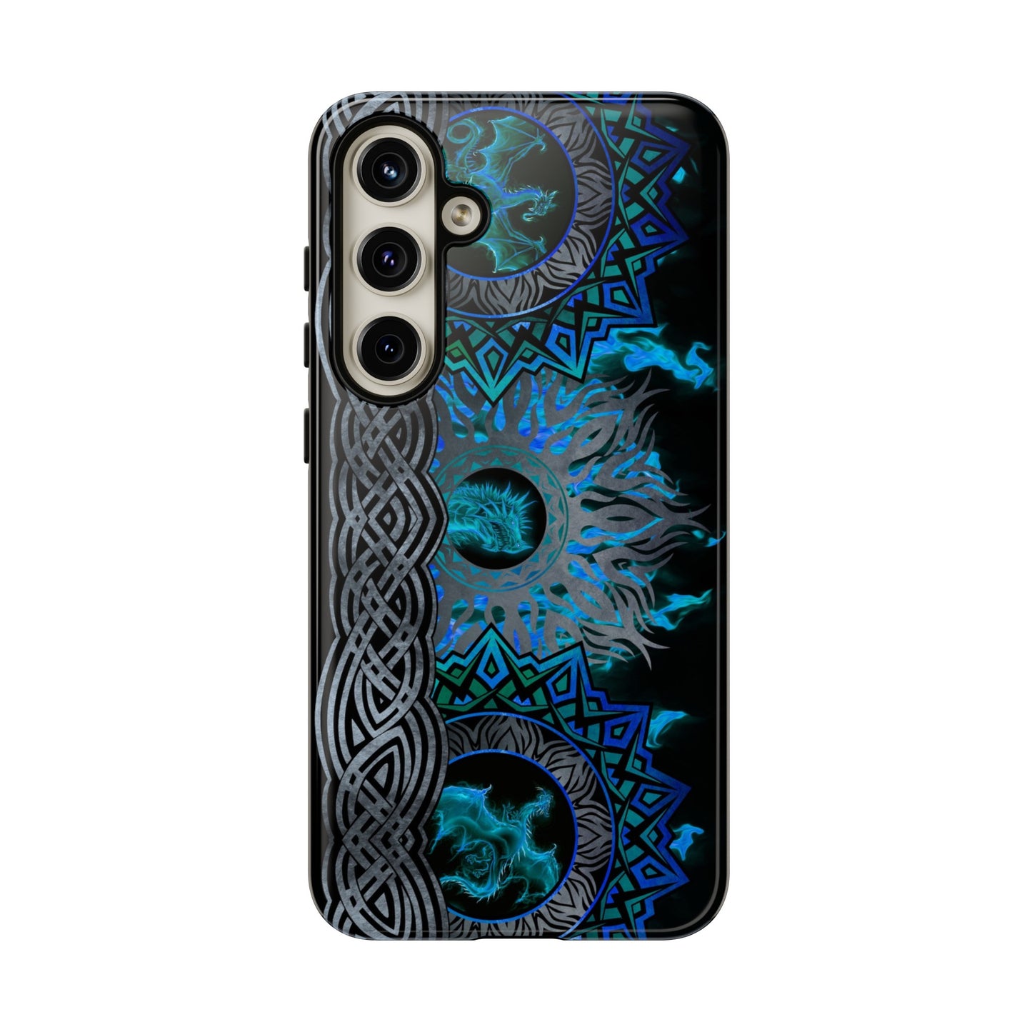 Samsung Galaxy Series Tough Case-Phone Case: Dragons [Blue Fury]